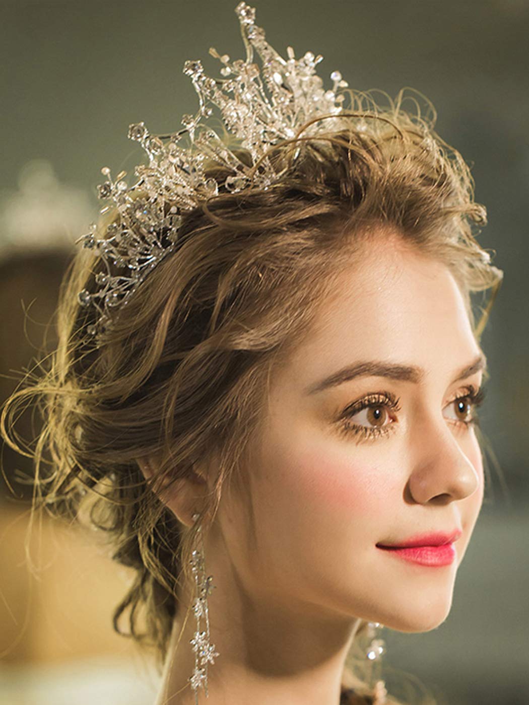 Cocide Gold Crown For Women Baroque Queen Crown And Tiara For Girls Crystal Headband Mermaid Crown Princess Hair Accessories For