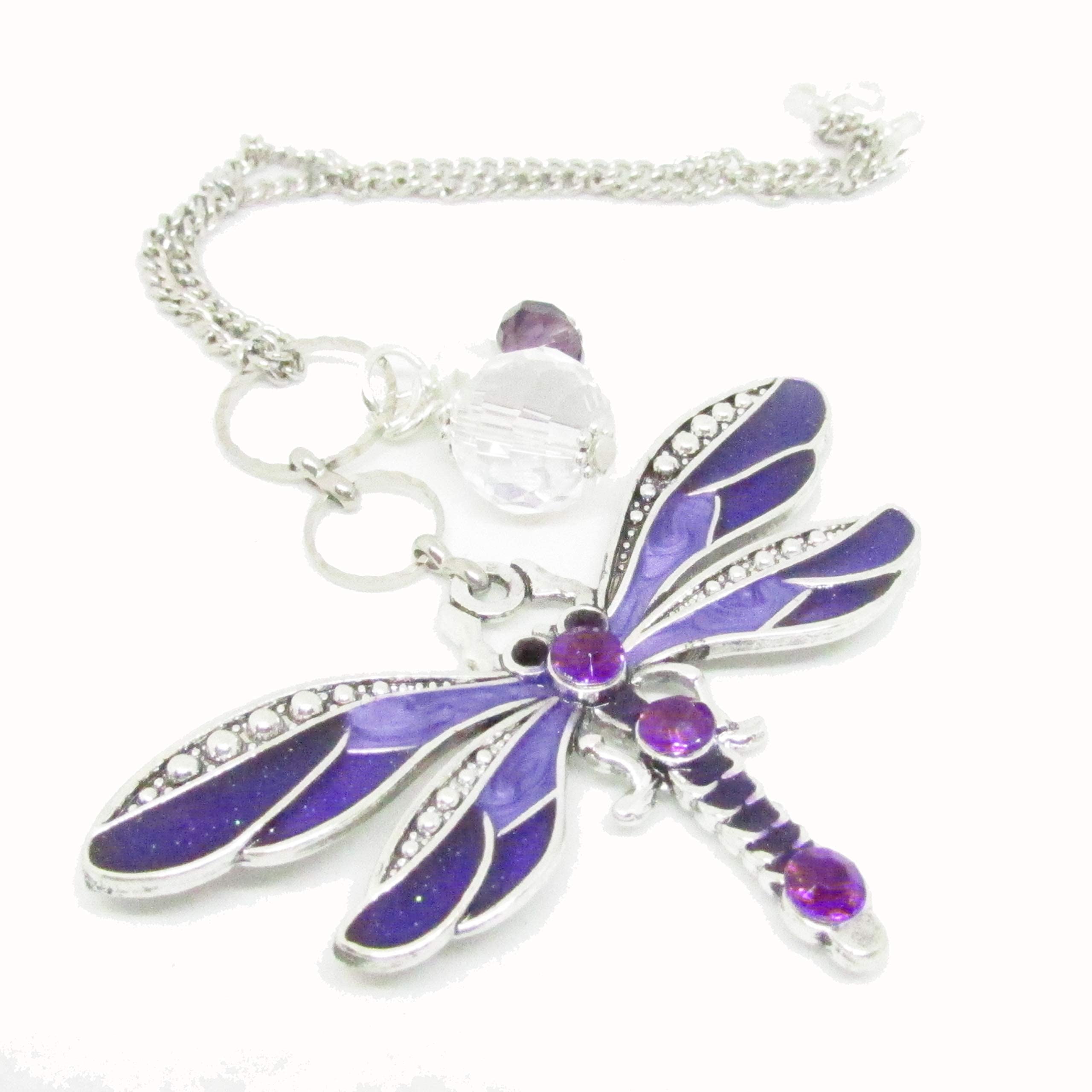 Dragonfly Rear View Mirror Car Charm - Crystal Sun Catcher For Car - Valentines Day Gifts For Women