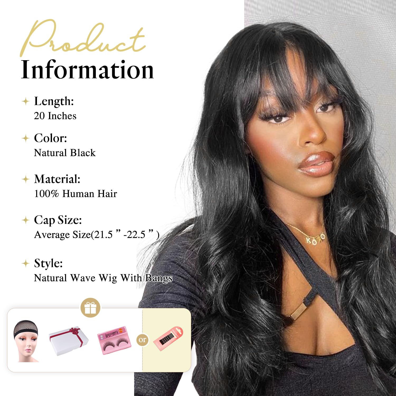 Wiger Natural Wave Human Hair Wigs With Bangs Upgraded Real Hairline Black Loose Wavy Hair For Black Women Lace Part Wig Brazili