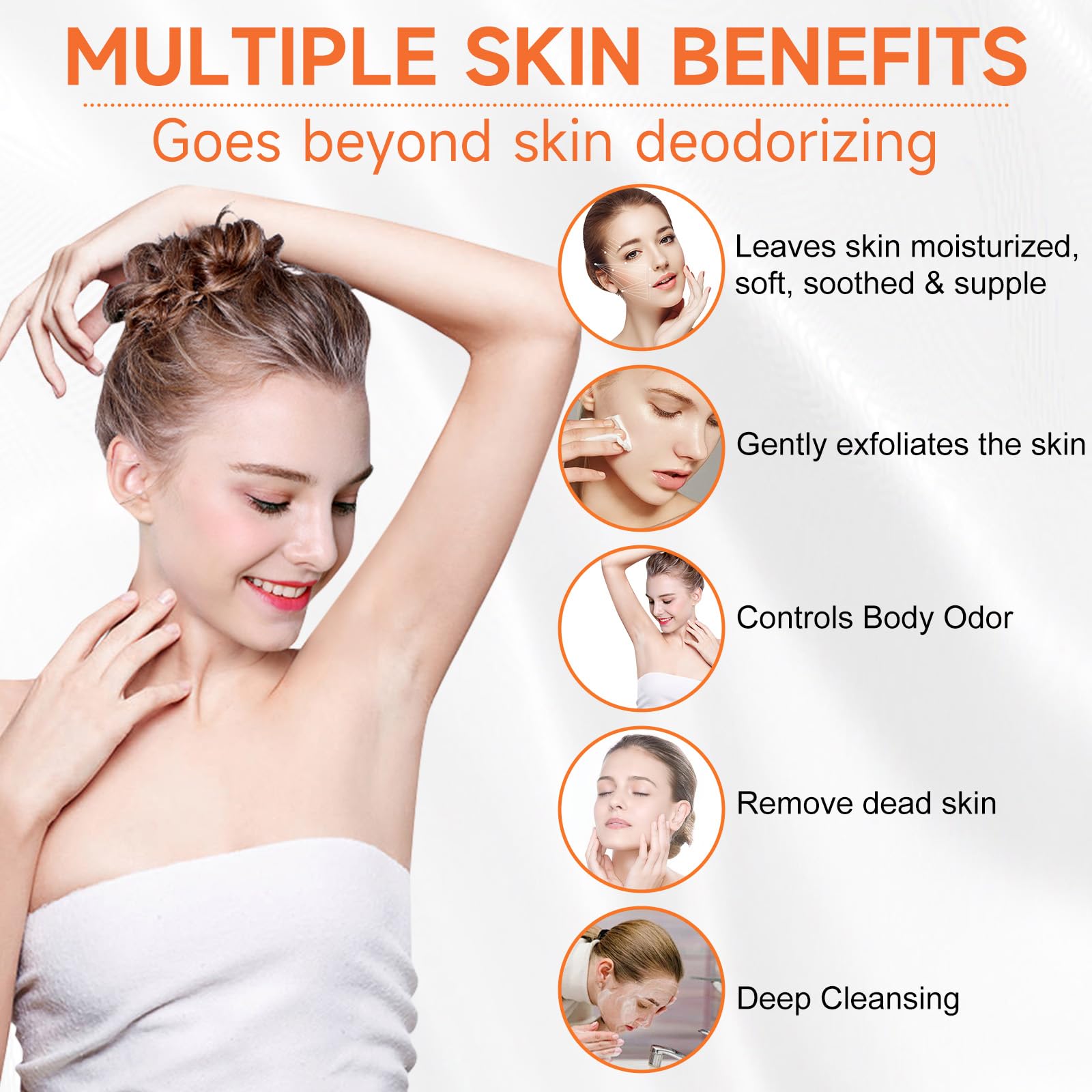 yoniagood Persimmon Soap Bar - 3 PCS Natural Deodorant Body Soap for Odor Control - 3.53 Ounce (Pack of 3)