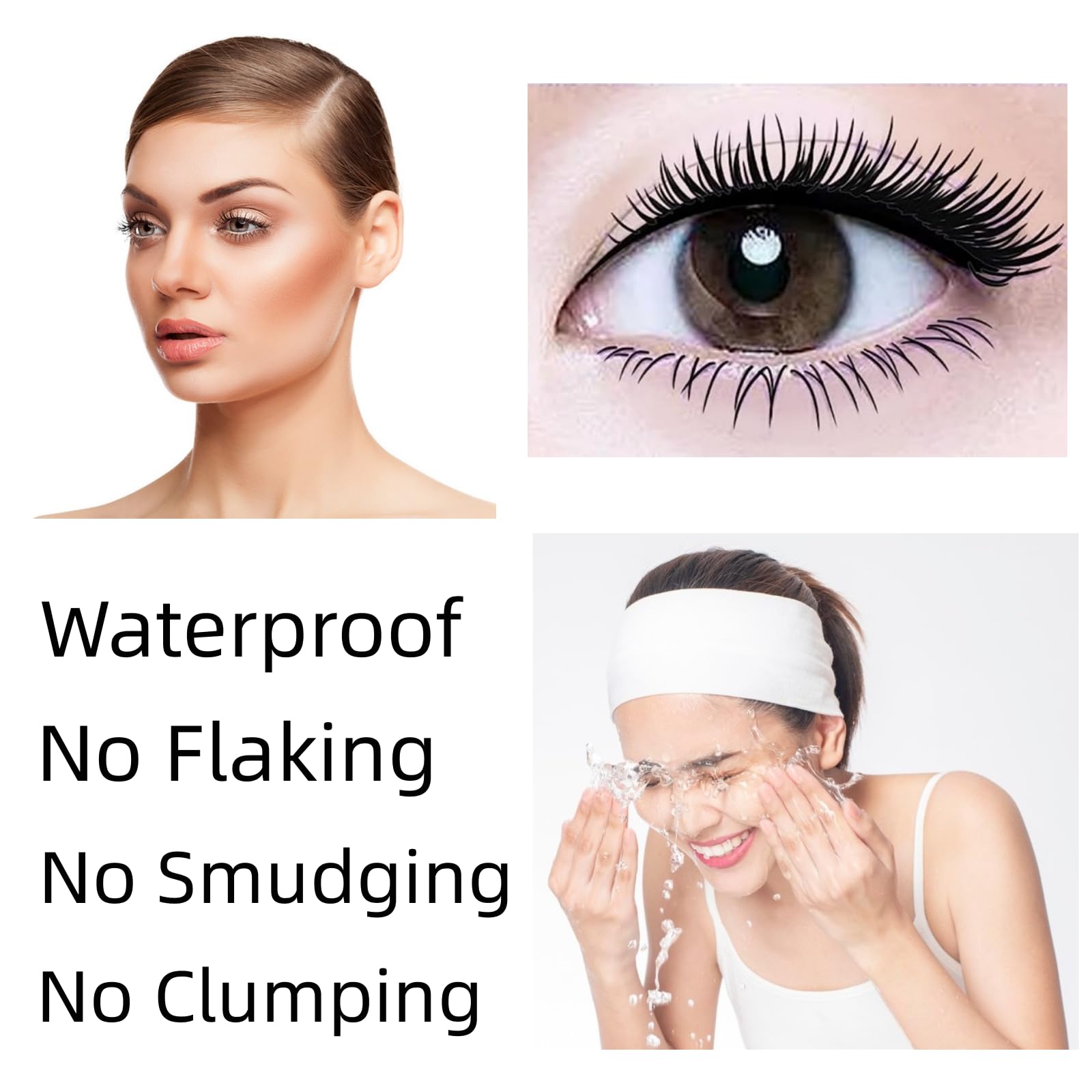 Lgszgdcn Brown Lashes Extensions Mascara Waterproof Smudge Proof Eyes Makeup Volume And Length Natural Hypoallergenic Fast Dry E
