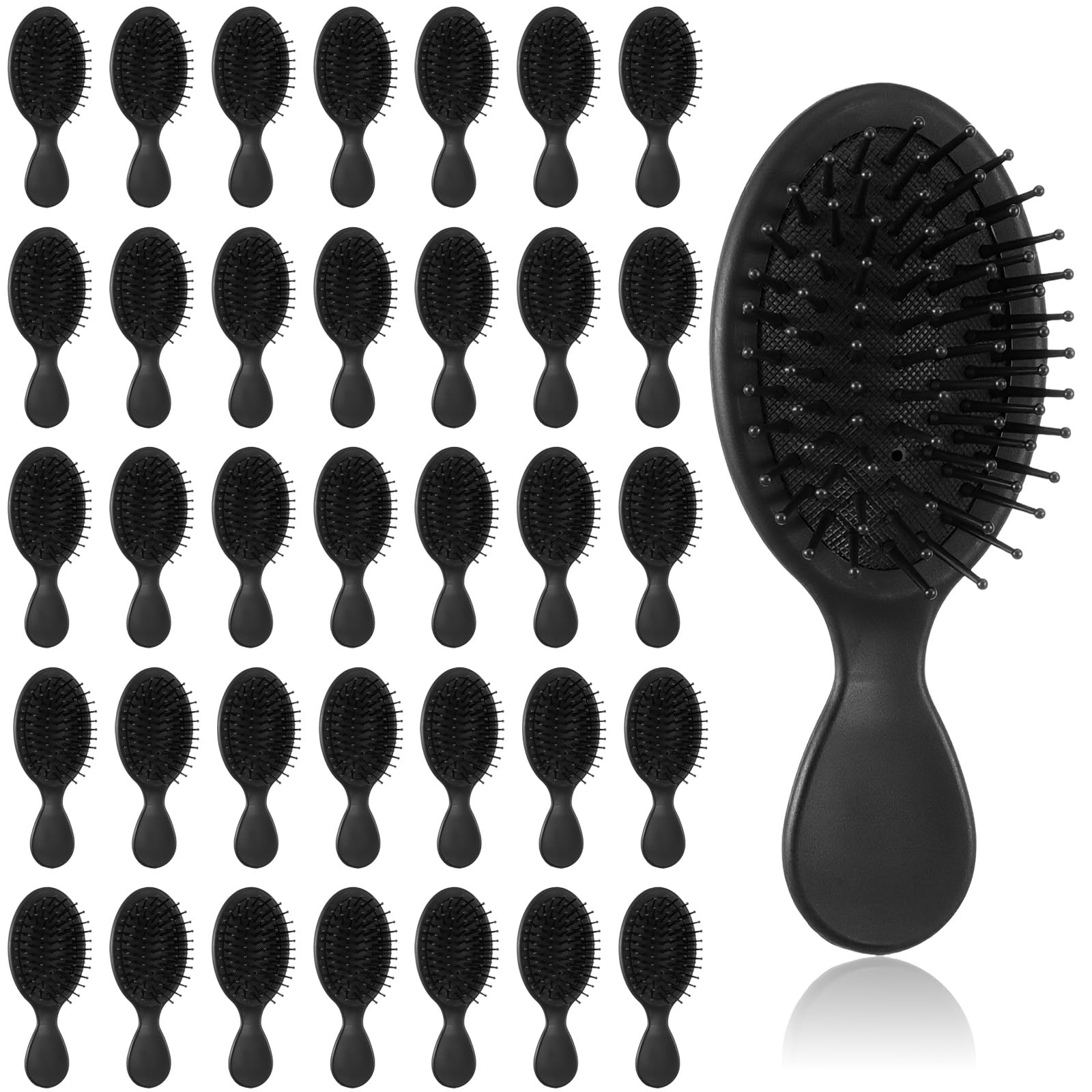 36 Pack Mini Hair Brushes Bulk, Individually Wrapped, Soft Bristles Adds Shine, Scalp Massage and Detangling, Safe for All Hair