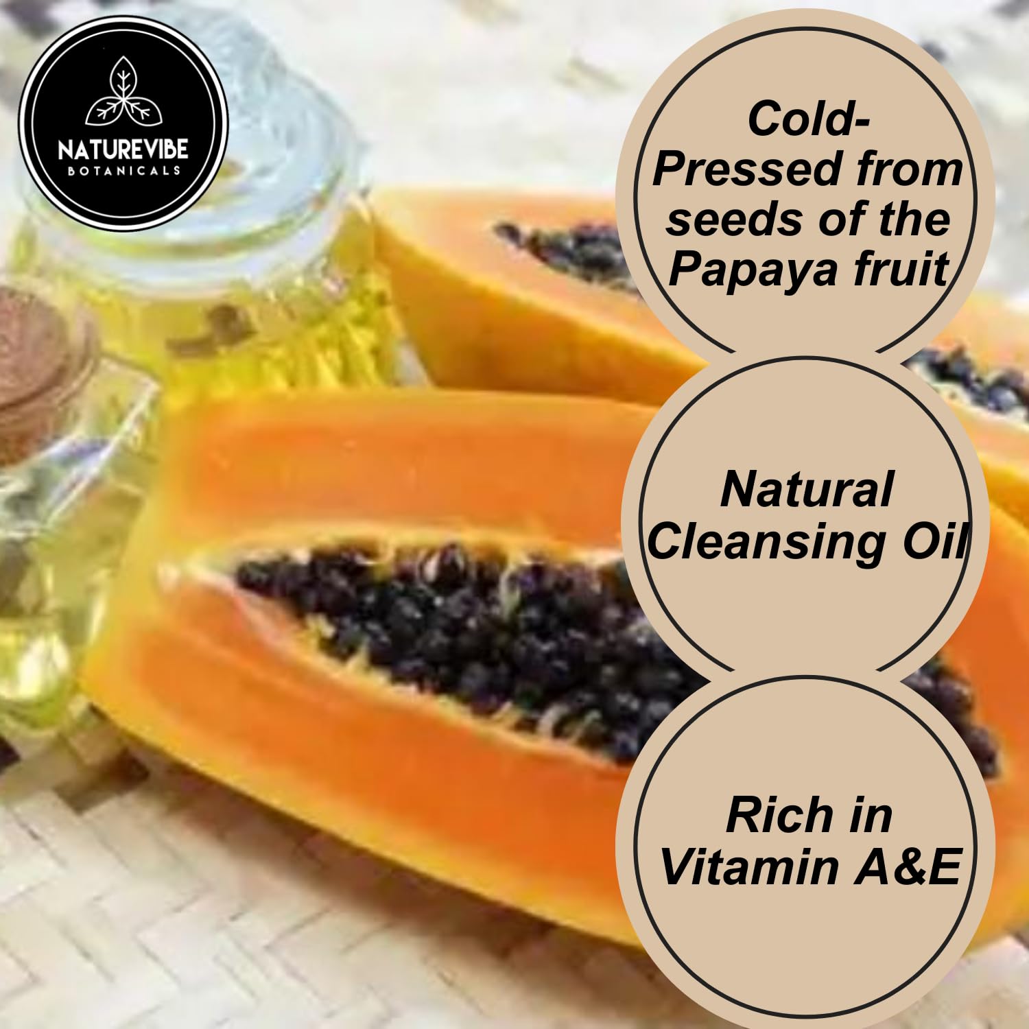 Naturevibe Botanicals Papaya Seed Oil 32 Ounces | 100% Pure And Natural | Great For Skin Care And Hair Care