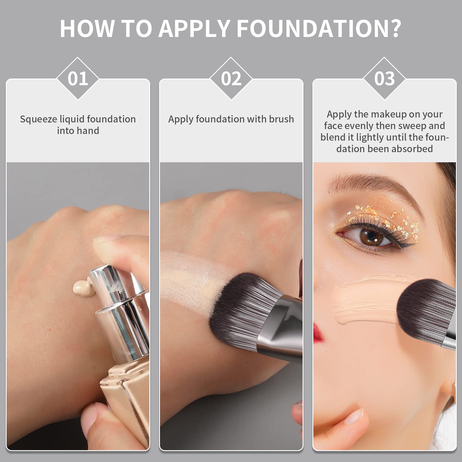 Ducare Foundation Brush For Liquid Makeup Self Tanner Brush Concealer Diy Facial Mask Contour Face Brush For Blending Liquid, Cr
