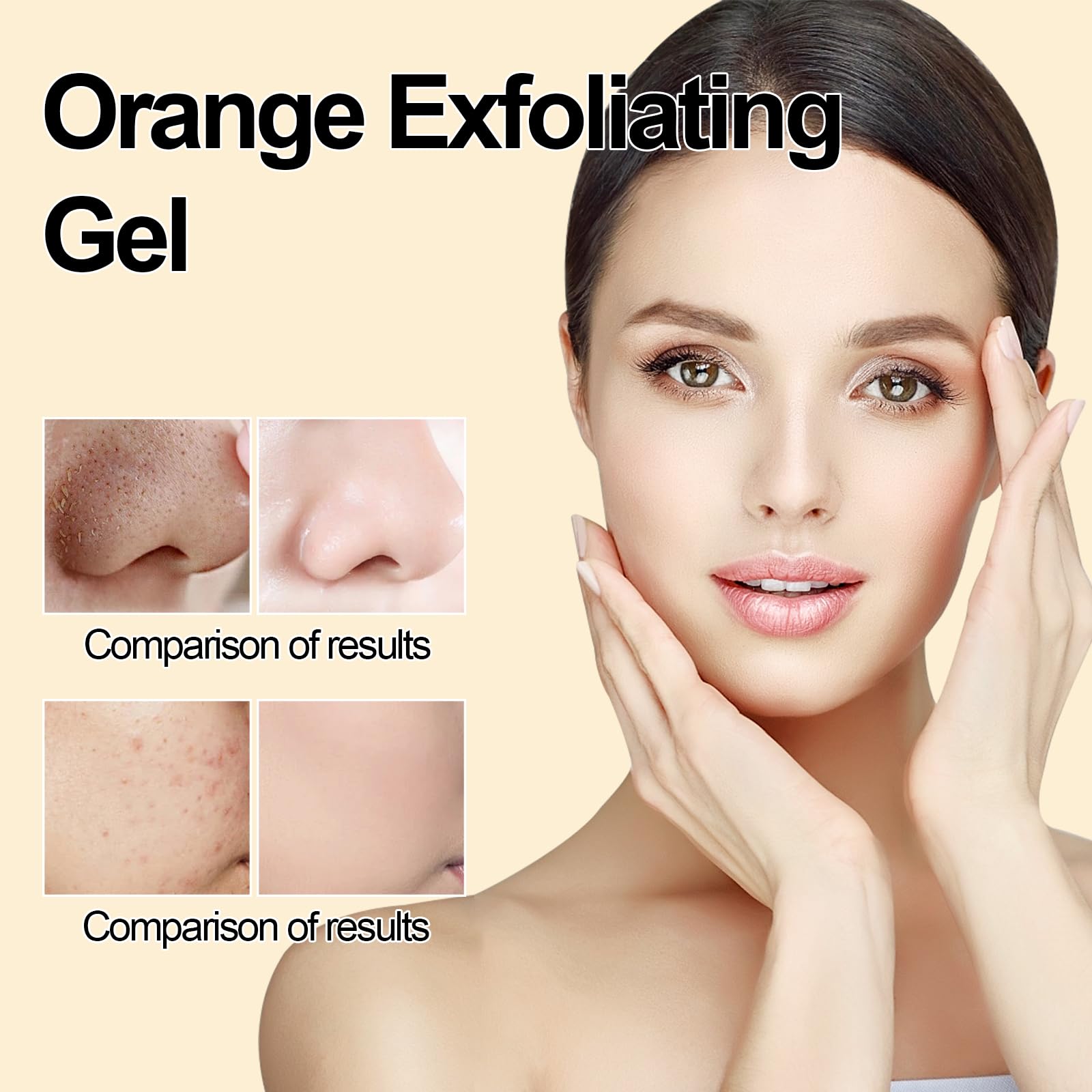 BROUYOUE Orange Exfoliating Gel Scrub for Face and Body Skin, Deep Cleansing Moisturizing Skin Orange Peeling Gel, Natural Orang