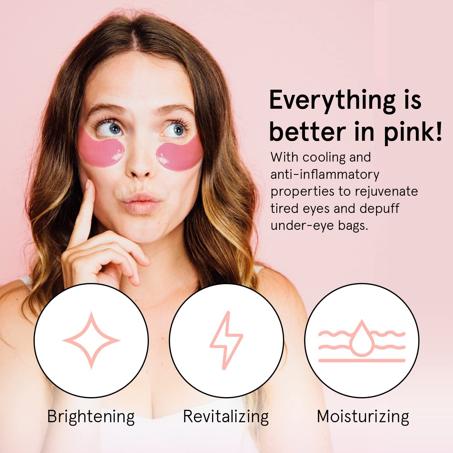 grace & stella Award Winning Pink Under Eye Mask - 24 Pairs, Vegan Gel Patches for Dark Circles, Puffiness, Bags & Wrinkles