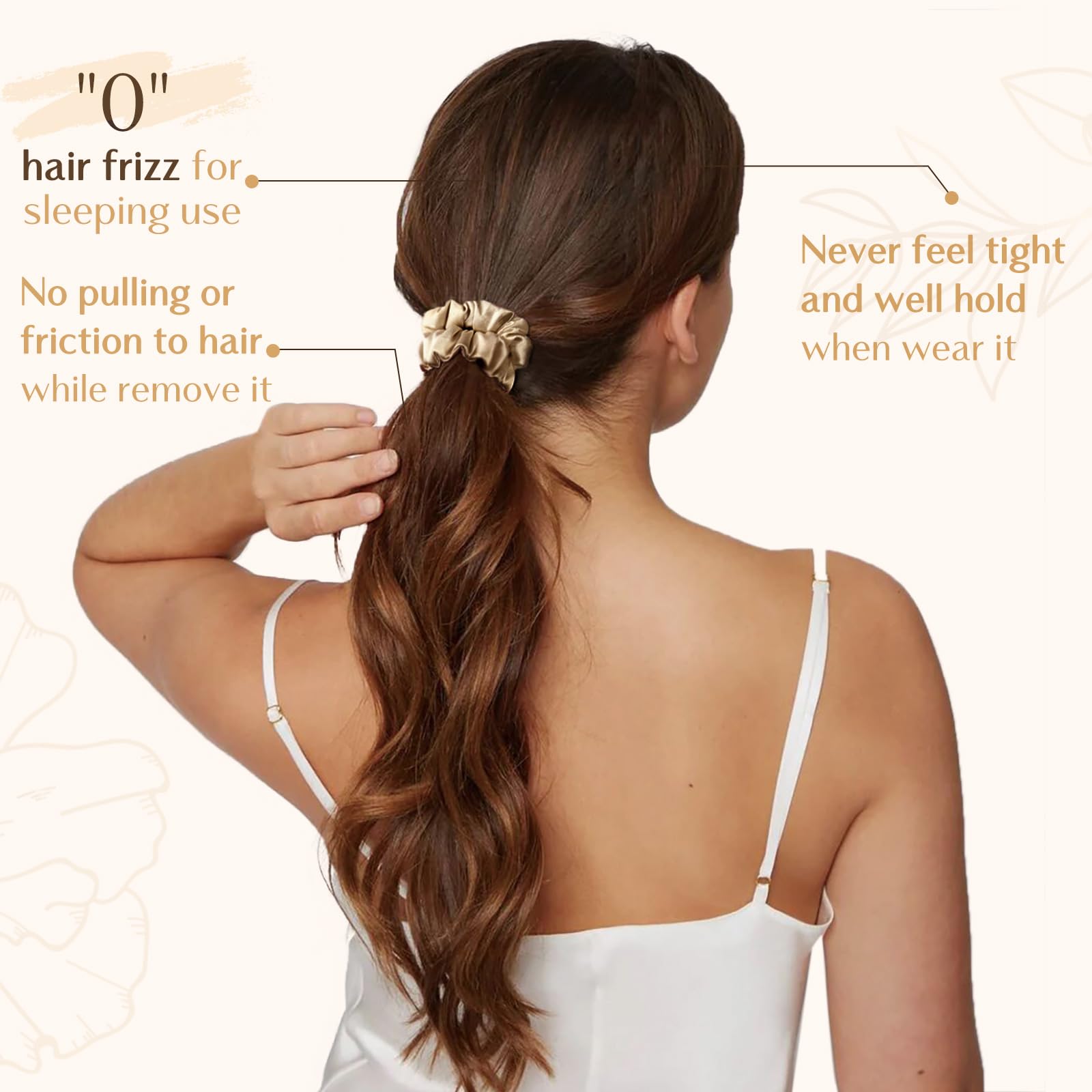 Yanibest Satin Scrunchies for Women, Hair Ties No Damage for Girls, Silk Ponytail Holders 6pcs