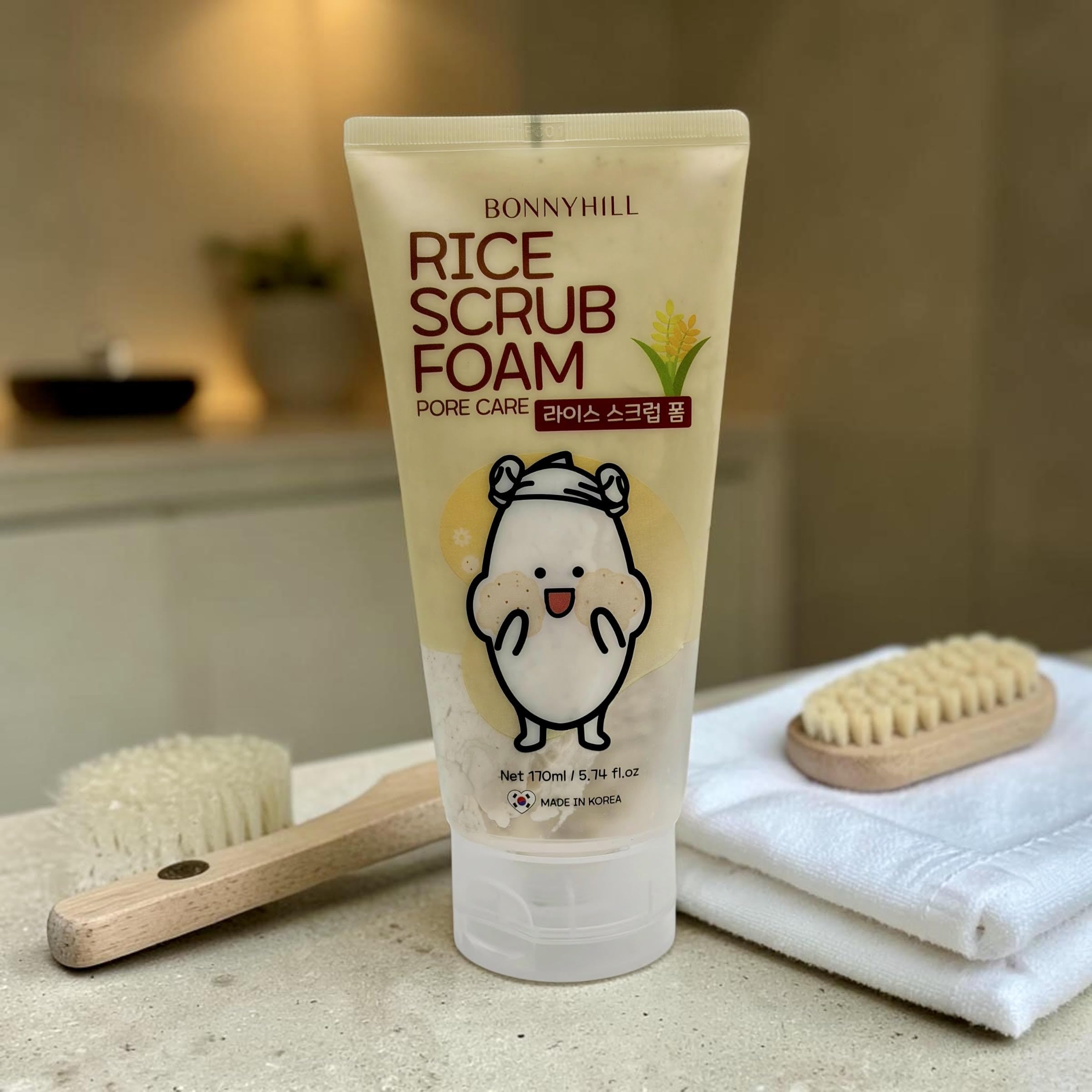Bonnyhill Rice Scrub Foam, Pore Care, 5.74 fl oz