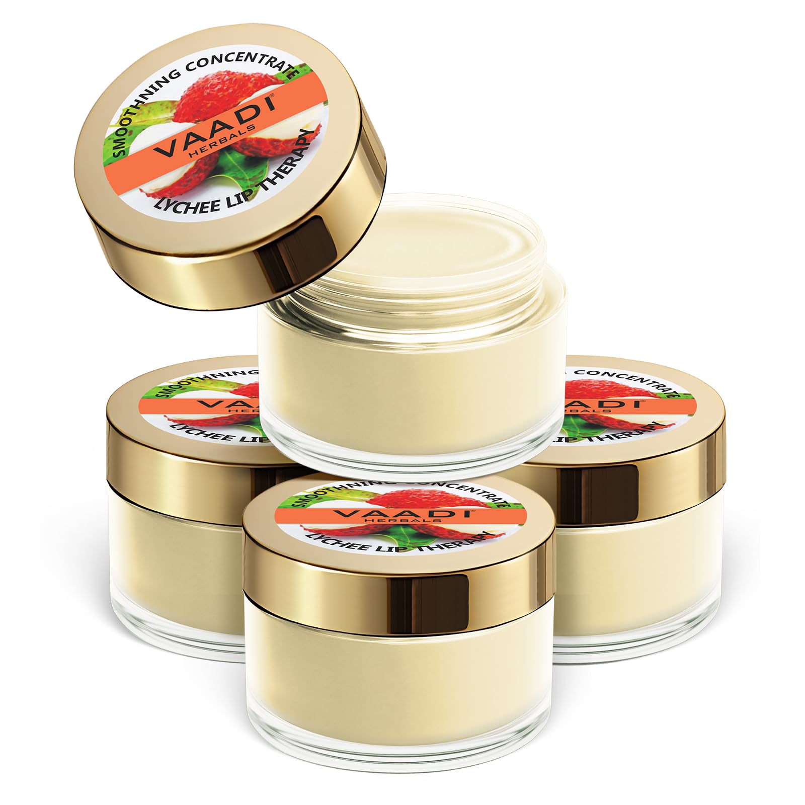 Vaadi Herbals Value Lip Balm, Lychee, 4 X 10G