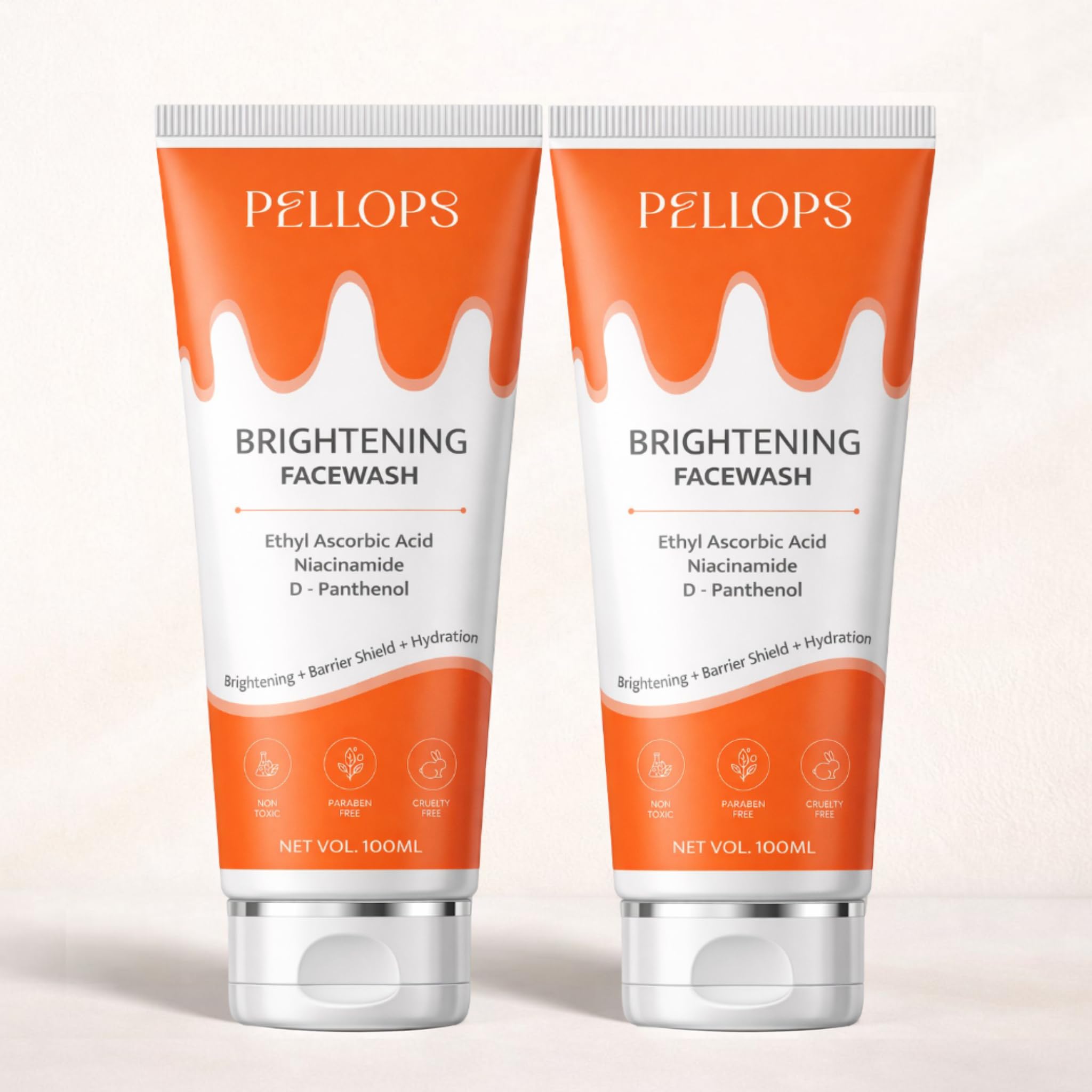 Pellops Vitamin C (Ethyl Ascorbic Acid) & Niacinamide Brightening Face Wash For Men Women All Skin Types | Fades Dark Spots & Pi