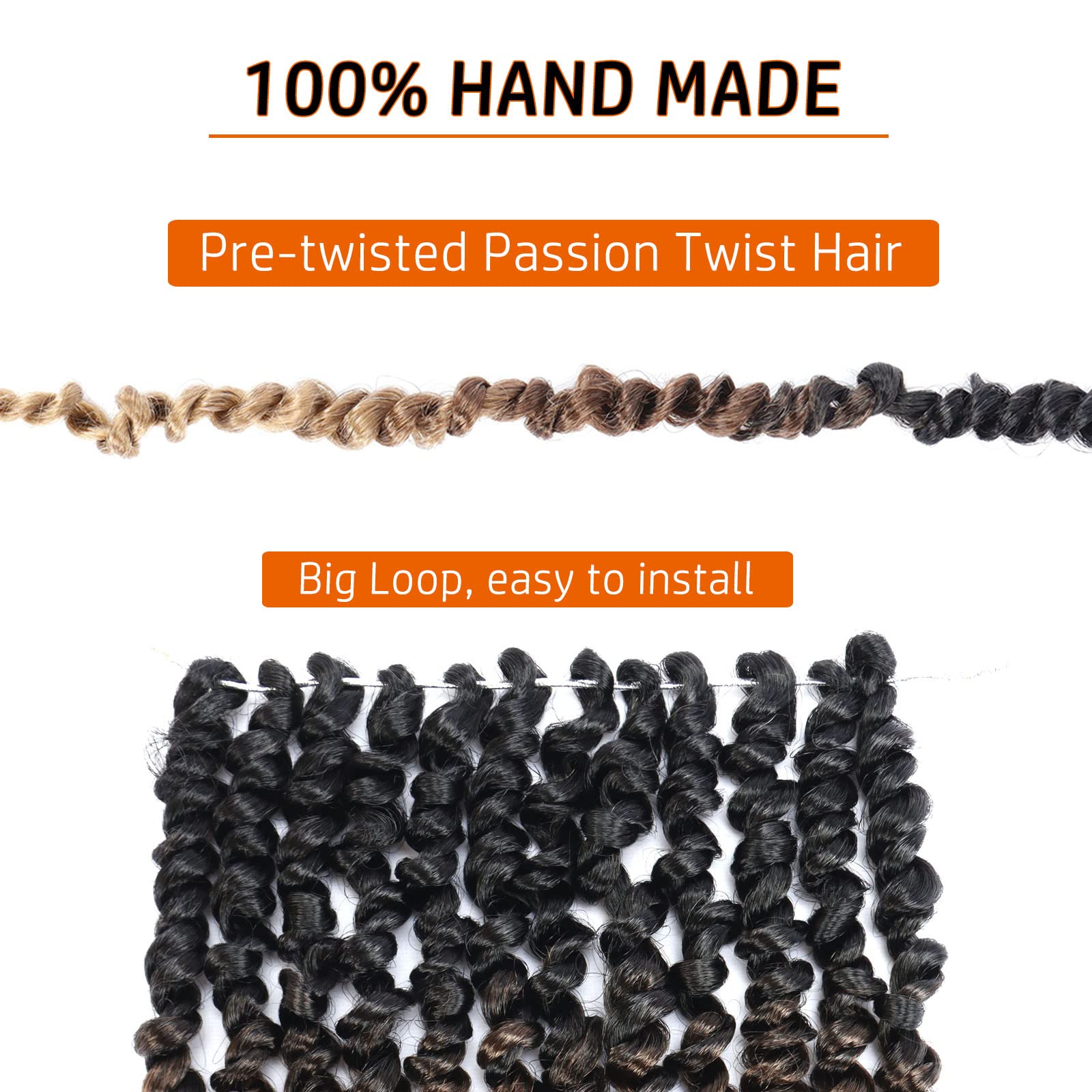 Passion Twist Hair 10 Inch 8 Packs Pre-Twisted Passion Twist Crochet Hair For Women Pre-Looped Water Wave Crochet Braids Bohemia
