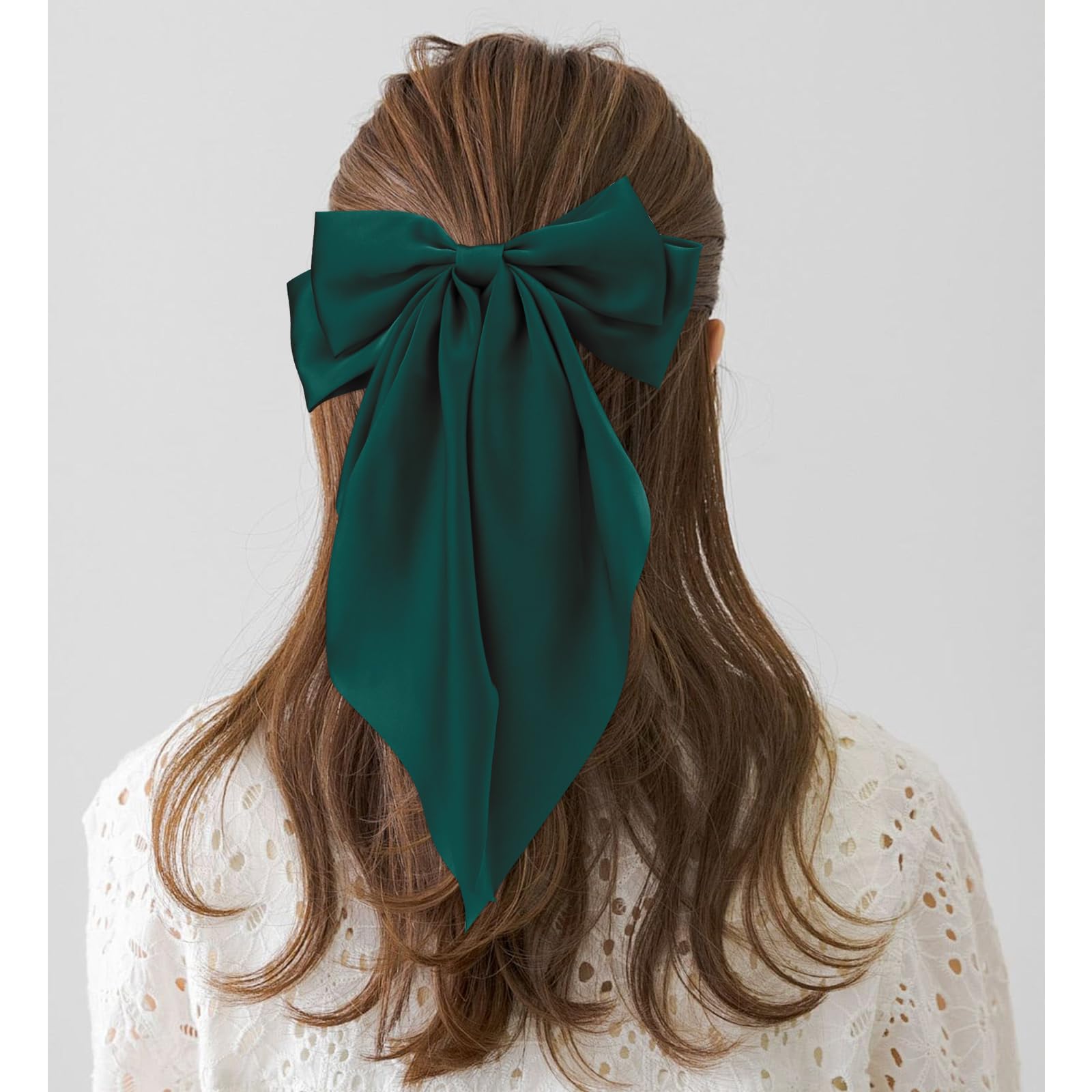 Canitor Dark Green Hair Bows for Women Hair Accessories for Christmas Halloween St. Patrick 's Outfit Dress Shirts Barrettes Cli