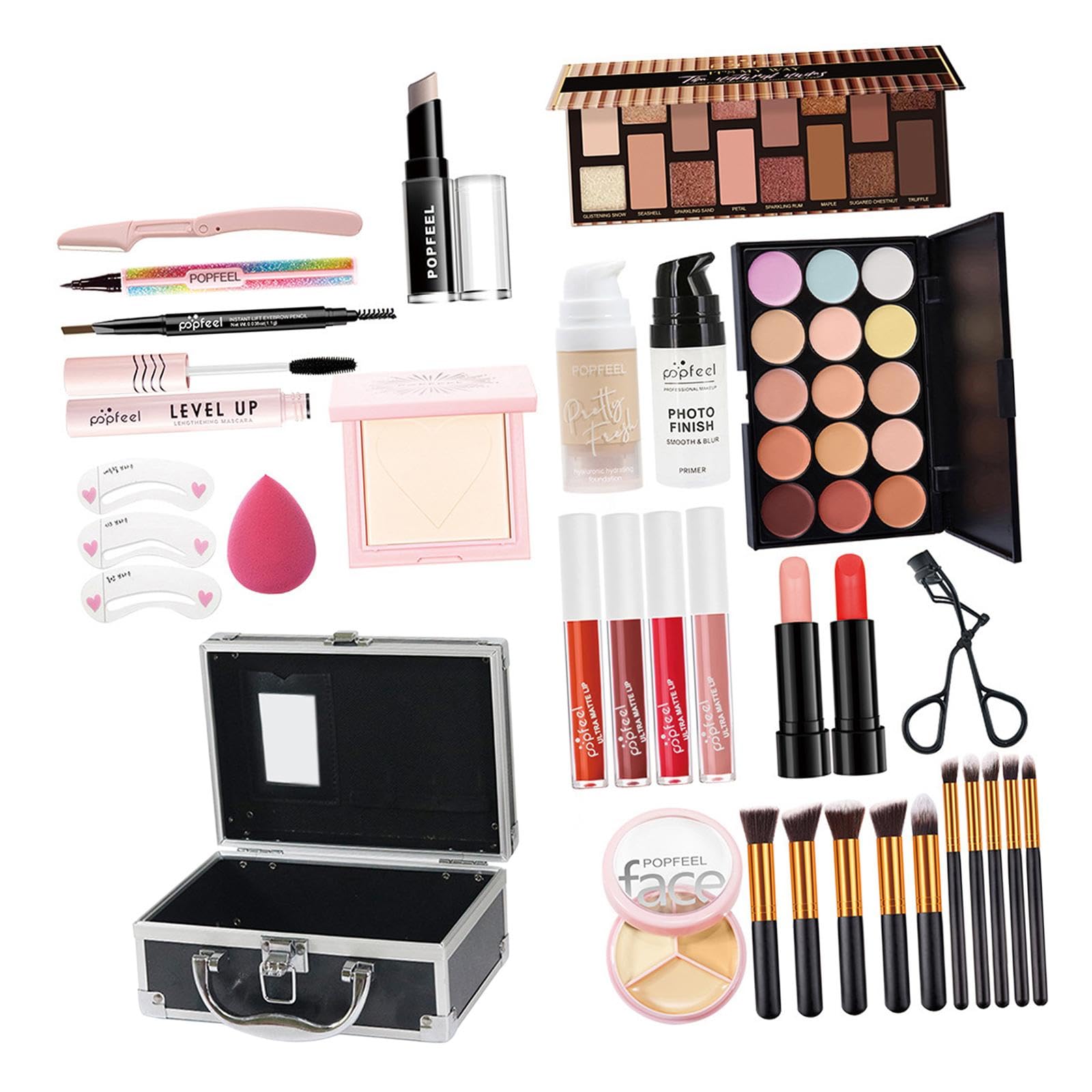 Enakshi All Makeup Set Lipgloss For Women Multipurpose For Holiday Travel Beginners Style A