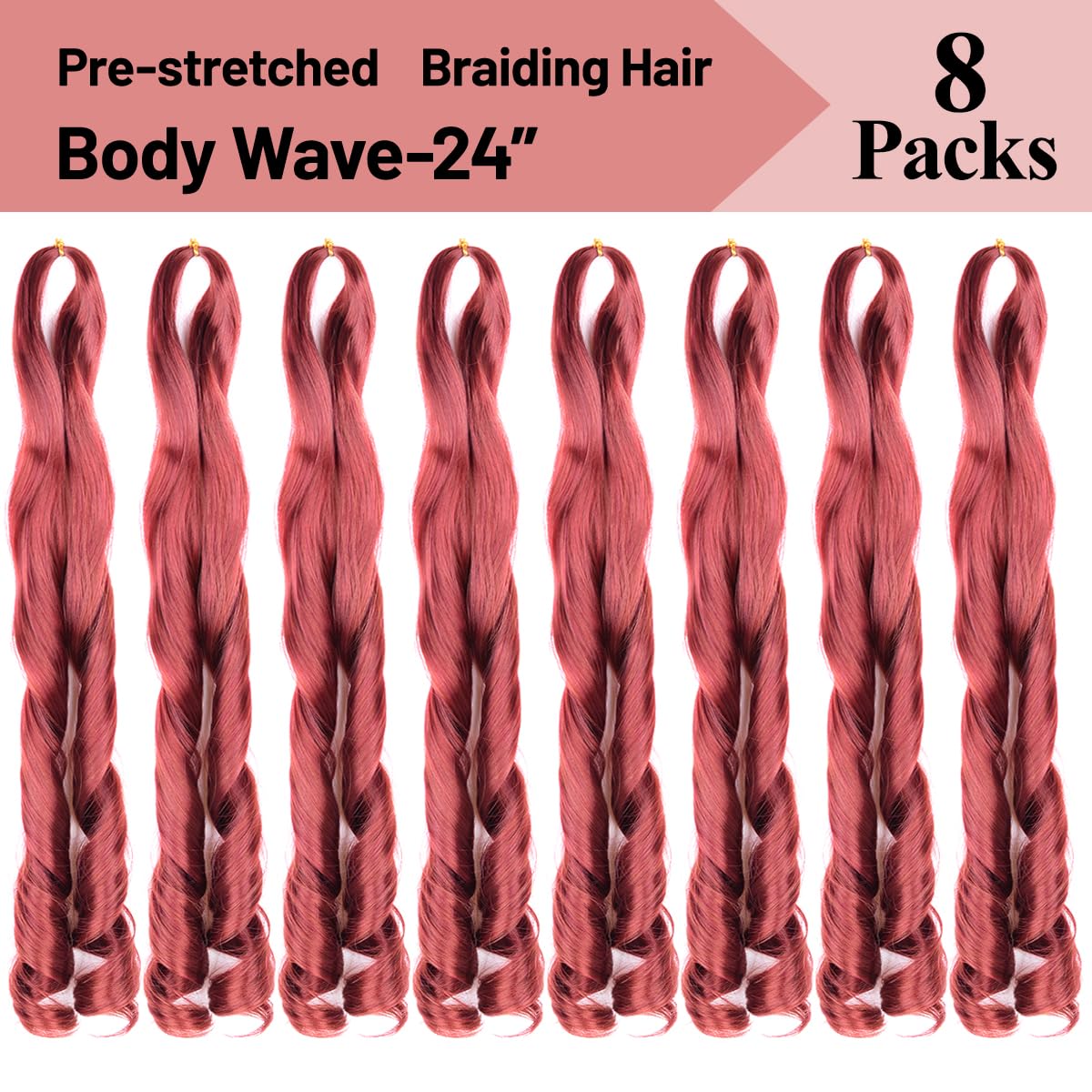 French Curl Braiding Hair 24 Inch Loose Wavy 8 Packs Bouncy Braiding Hair Extensions 350/Bug 75G/Pack French Curls Synthetic Hai