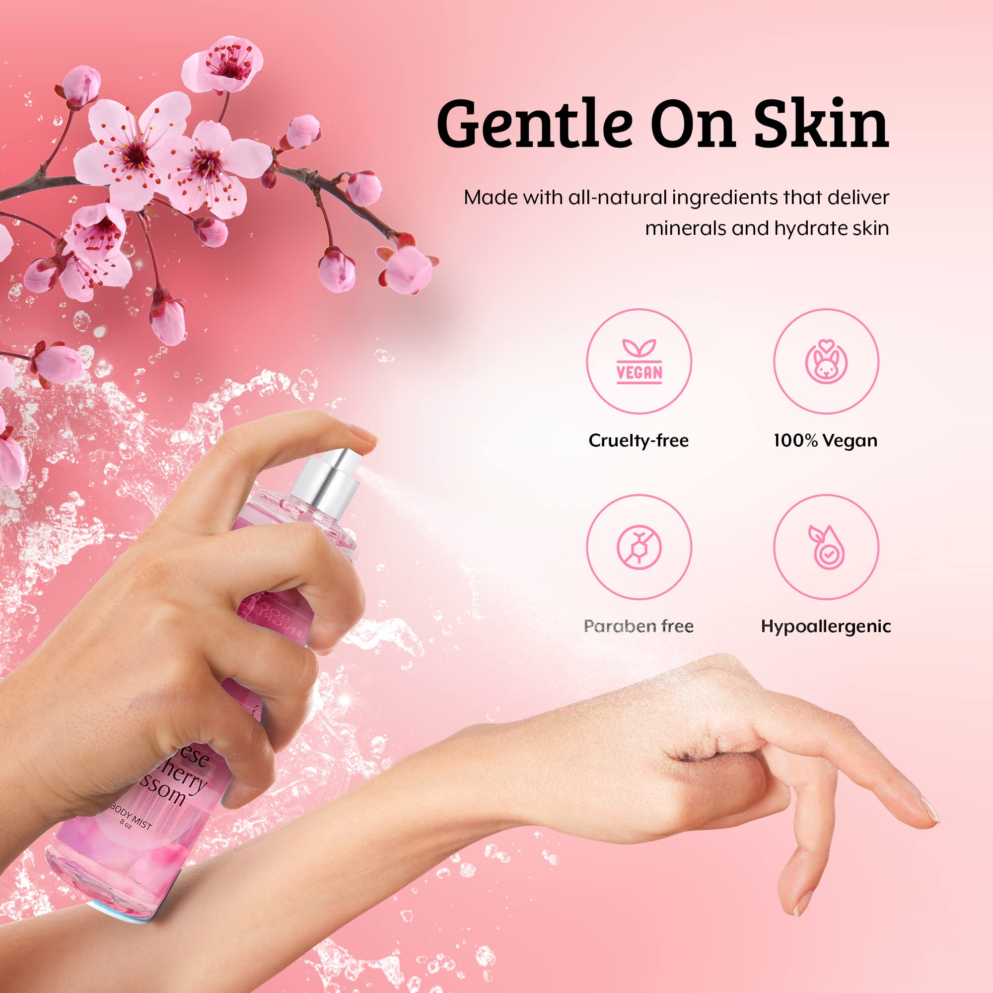 Freida & Joe Japanese Cherry Blossom Body Mist: A Luxurious 8 Oz Gift For Her, Exquisite Floral Scent, Ideal Stocking Stuffer Fi