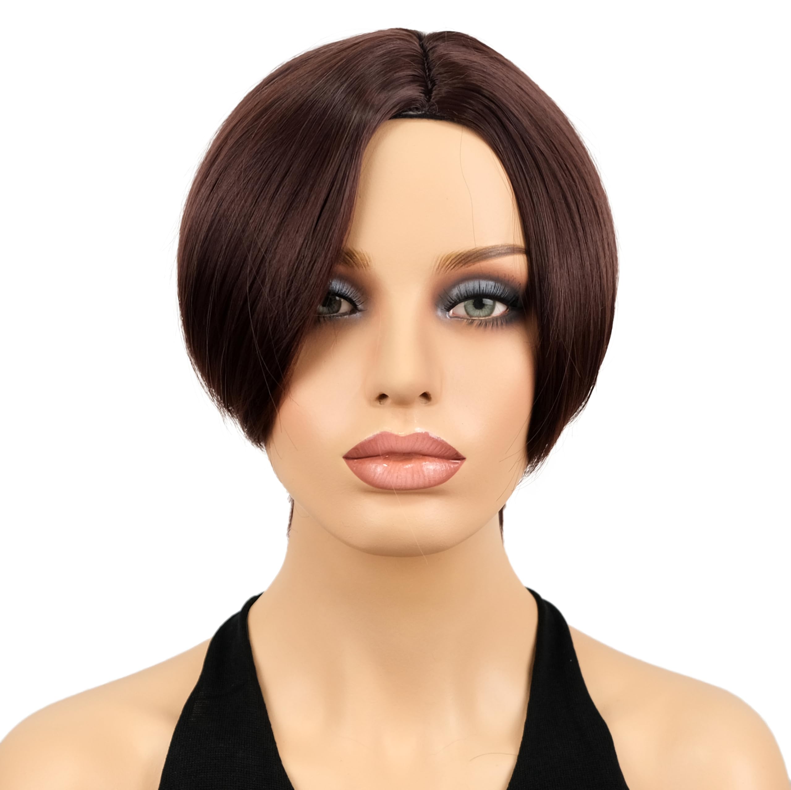 Lydell 6 Short Straight Wigs Classic Style Heat Resistant Fiber Synthetic 33 Dark Auburn