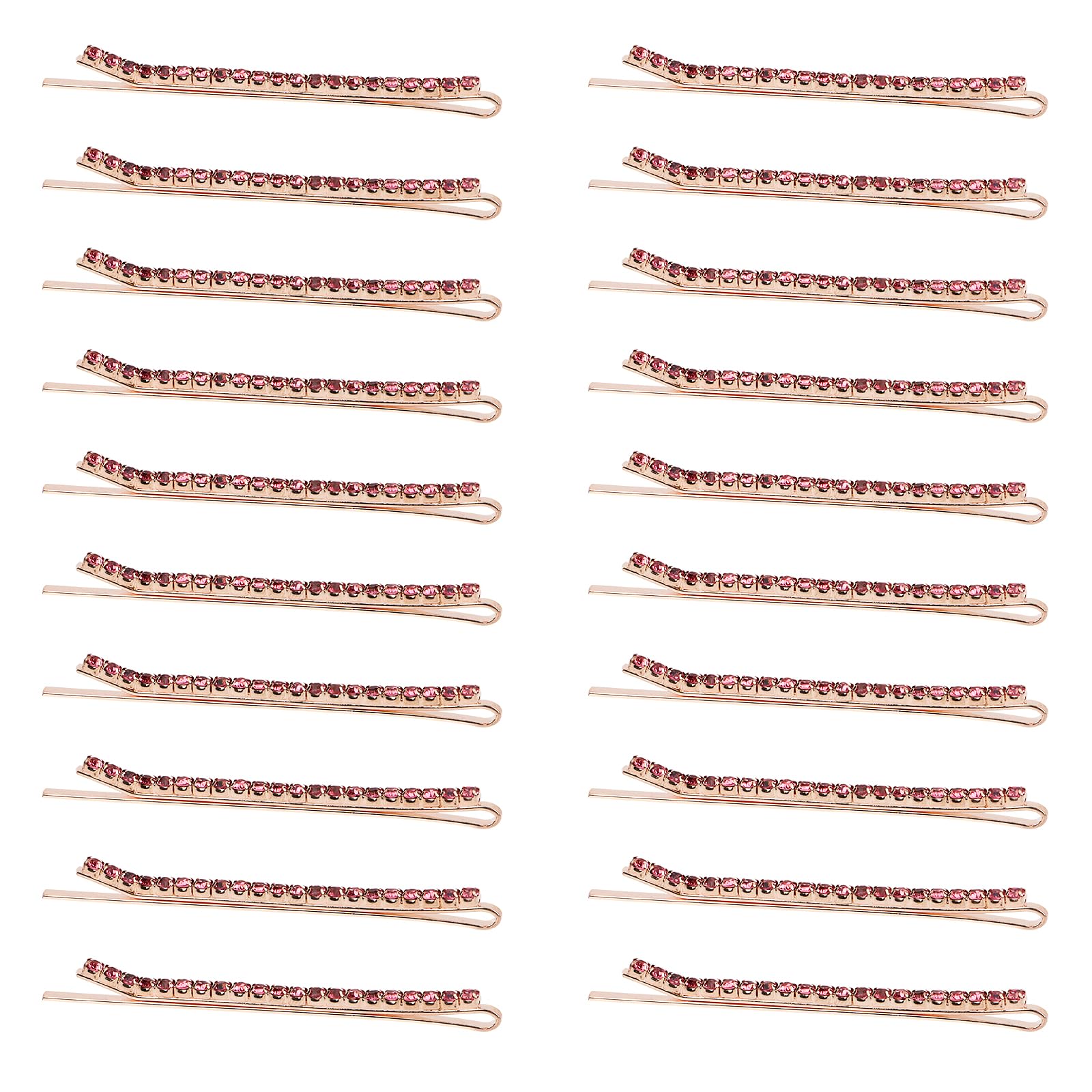 Ondder 20 Pcs Pink Rhinestone Crystal Bridal Hair Pins for Women's Buns and Wedding Hairstyles, Decorative Hair Accessories