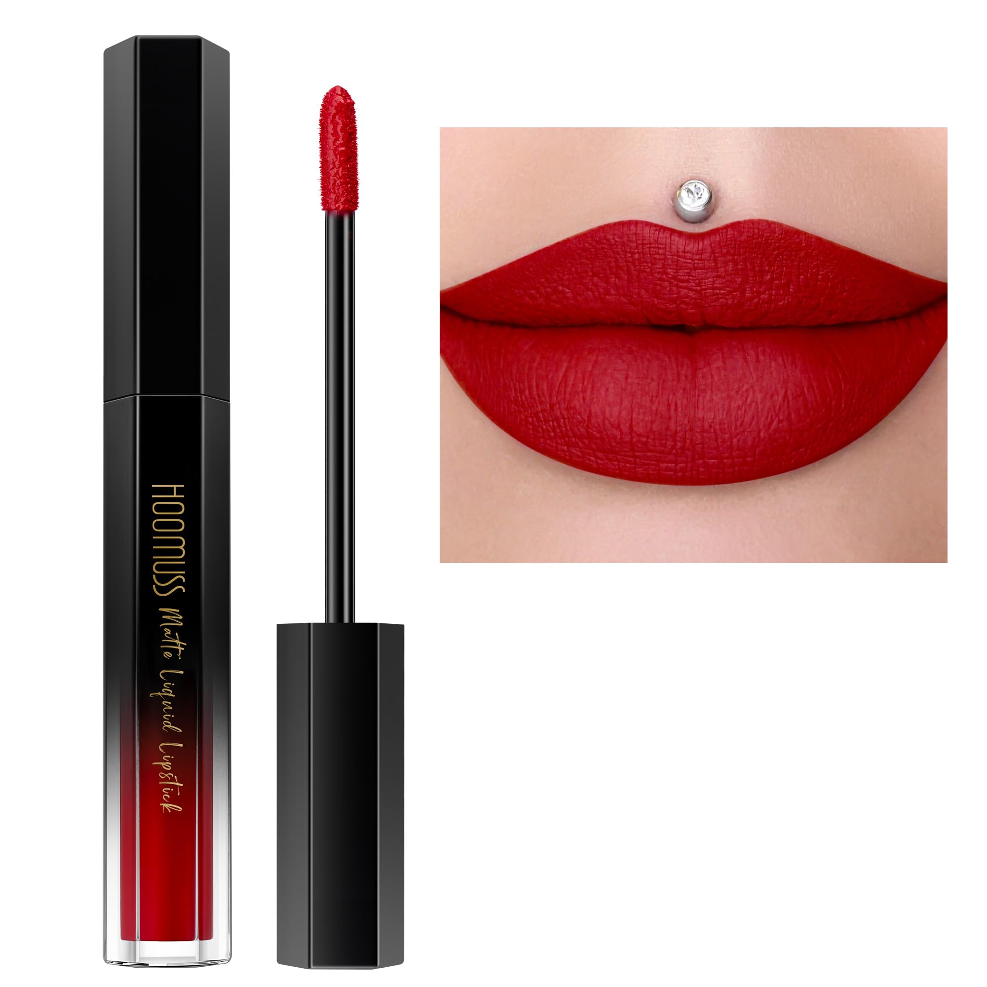 Hoomuss Red Lipstick Long Lasting, Matte Liquid Lipsticks For Women Non Transfer Smudgeproof Smooth And Easy To Appy Cruelty Fre