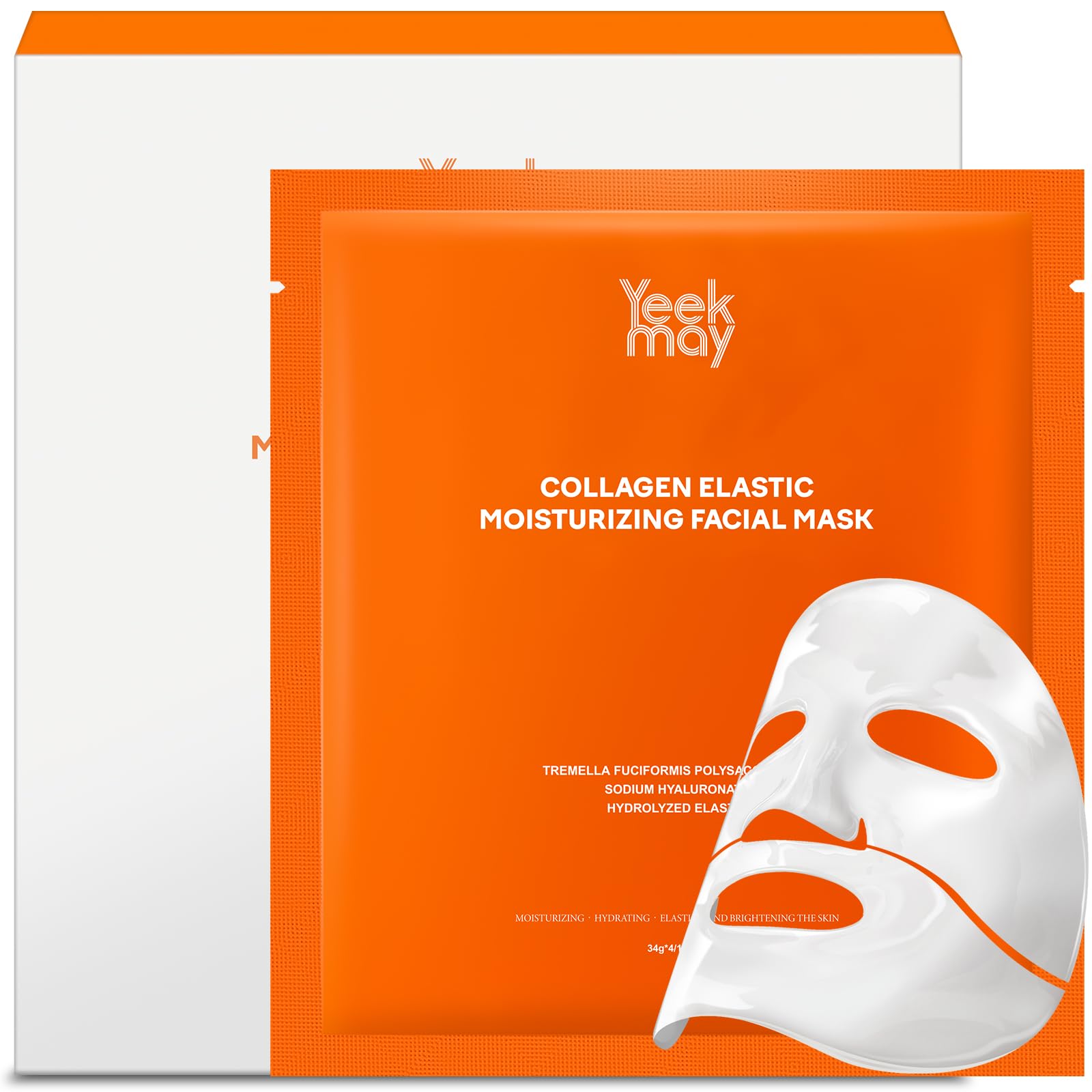 GJNL Collagen Real Deep Mask, Original Hydrating Face Mask, Pore Minimizing Elasticity Improvement Facial Sheet Masks for Women 