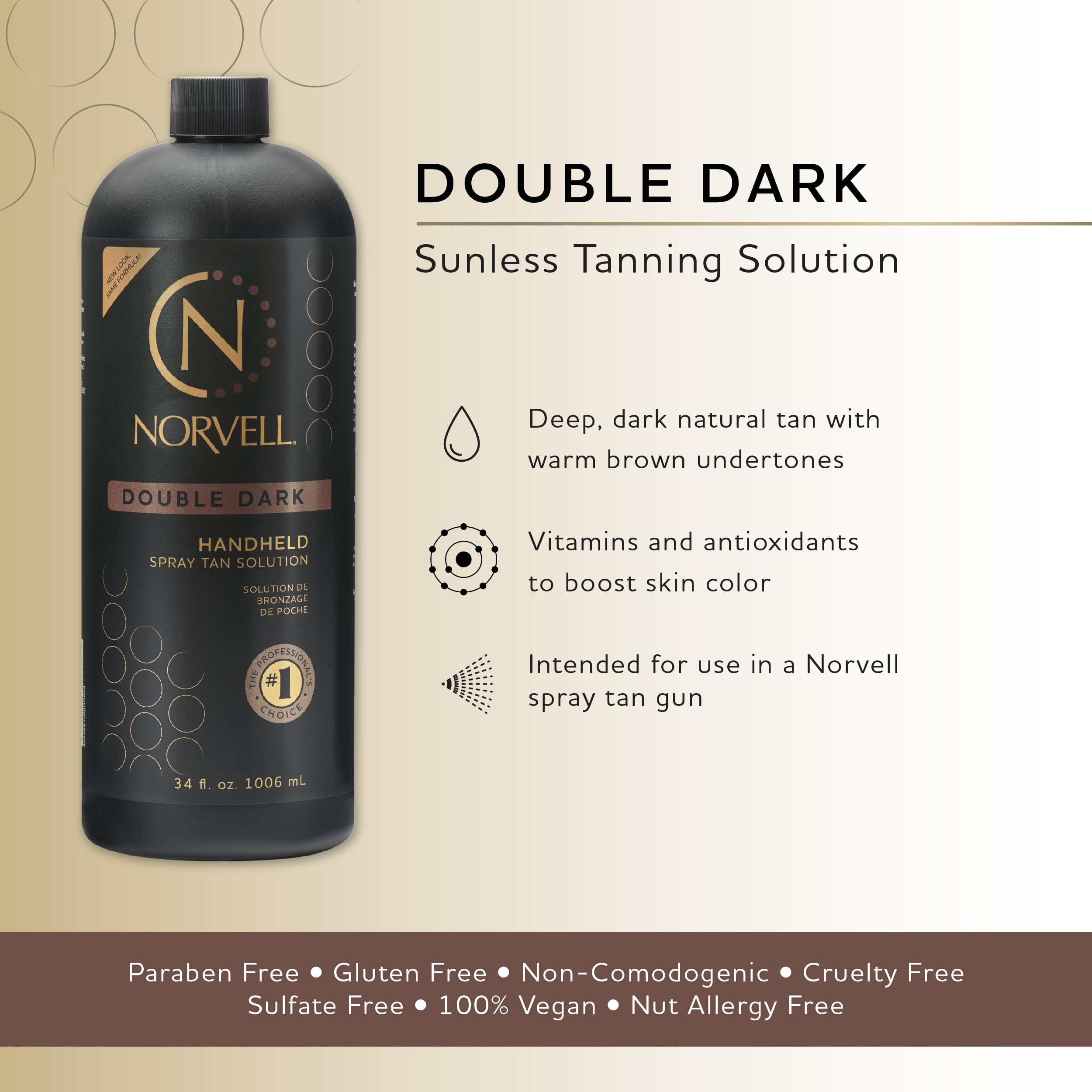 Norvell Premium Sunless Tanning Solution - Double Dark, 34 Fl.Oz.