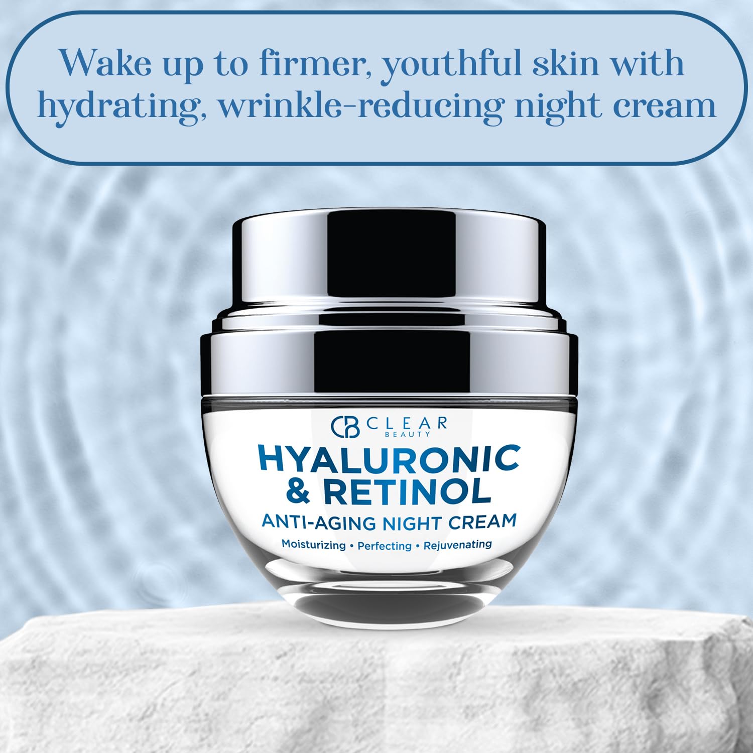 Clear Beauty Hyaluronic Acid & Retinol Face Moisturizer - Dermatologist Tested, Reduces Wrinkles, Fine Lines & Hyperpigmentation