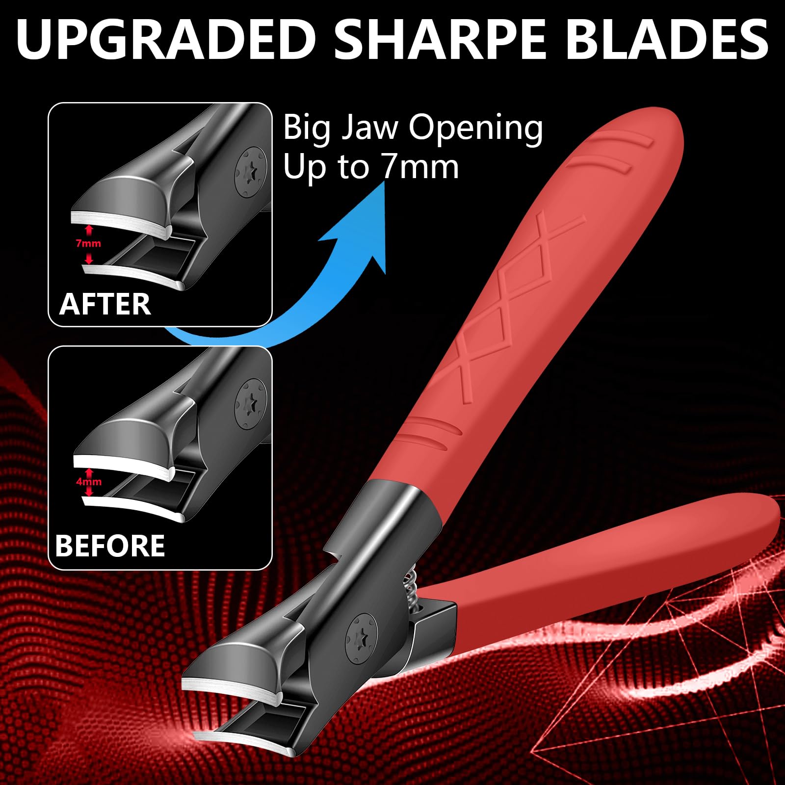 Nail Clippers For Thick Nails, Upgraded Large Nail Clippers For Men, Senior Toenail Clippers For Thick Nail Big Open Jaw Nail Cl