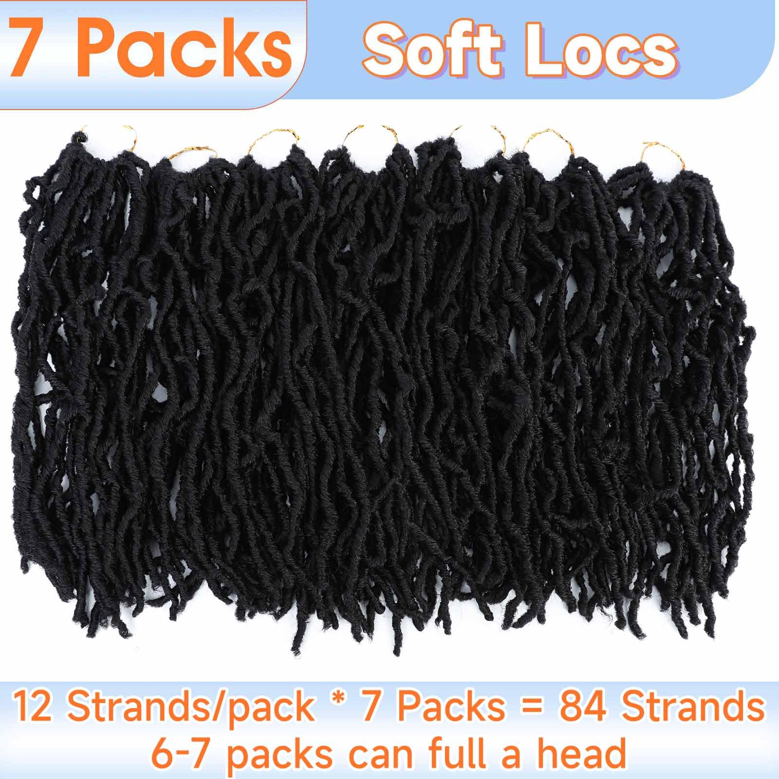 Faux Locs Crochet Hair 12 Inch 7 Packs Short Natural Black Crochet Soft Locs Pre Looped Soft Locs Crochet Hair For Kids Women Bu
