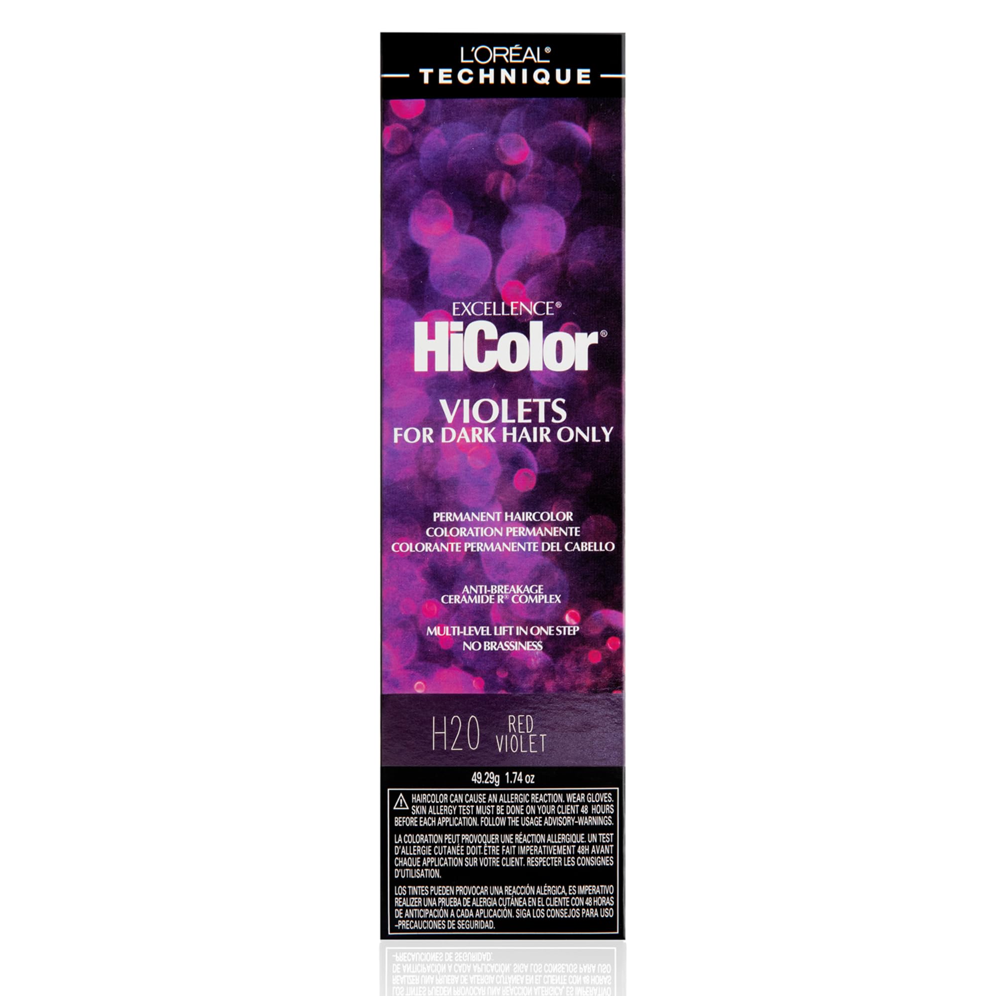 L'Or  al Technique HiColor Violet & Blacks Permanent Hair Color | Anti-Breakage Ceramide R Complex | Multi-Lift with No Brassine