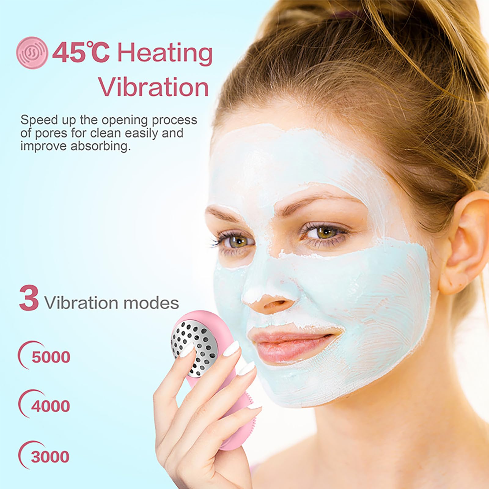 Fantasyday Facial Cleansing Brush, Silicone Face Scrubber Exfoliator For Men Women - Waterproof - Effective Deep Cleansing, Blac