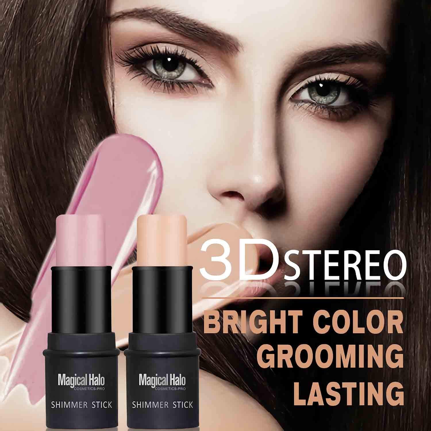 Sumeitang 4 Pcs Cream Contour Foundation Stick, Highlighter & Bronzer Pen, Face Brightens & Shades Pencil, Highlighting Shade Lo