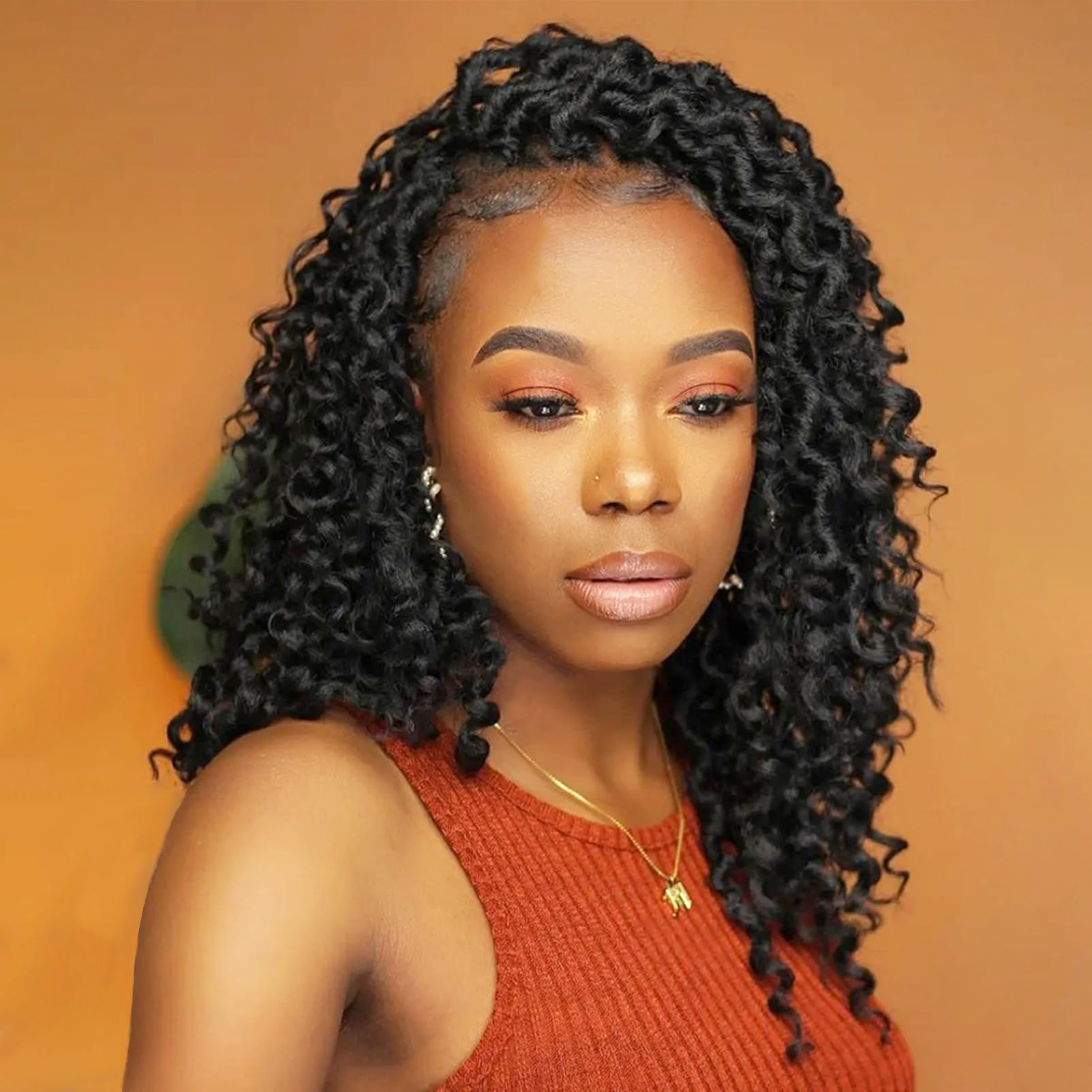 Forevery Faux Locs Crochet Hair 10 Inch Goddess Locs Crochet Hair 6Packs PreLooped Crochet Hair for Black Women,Boho Locs Croche