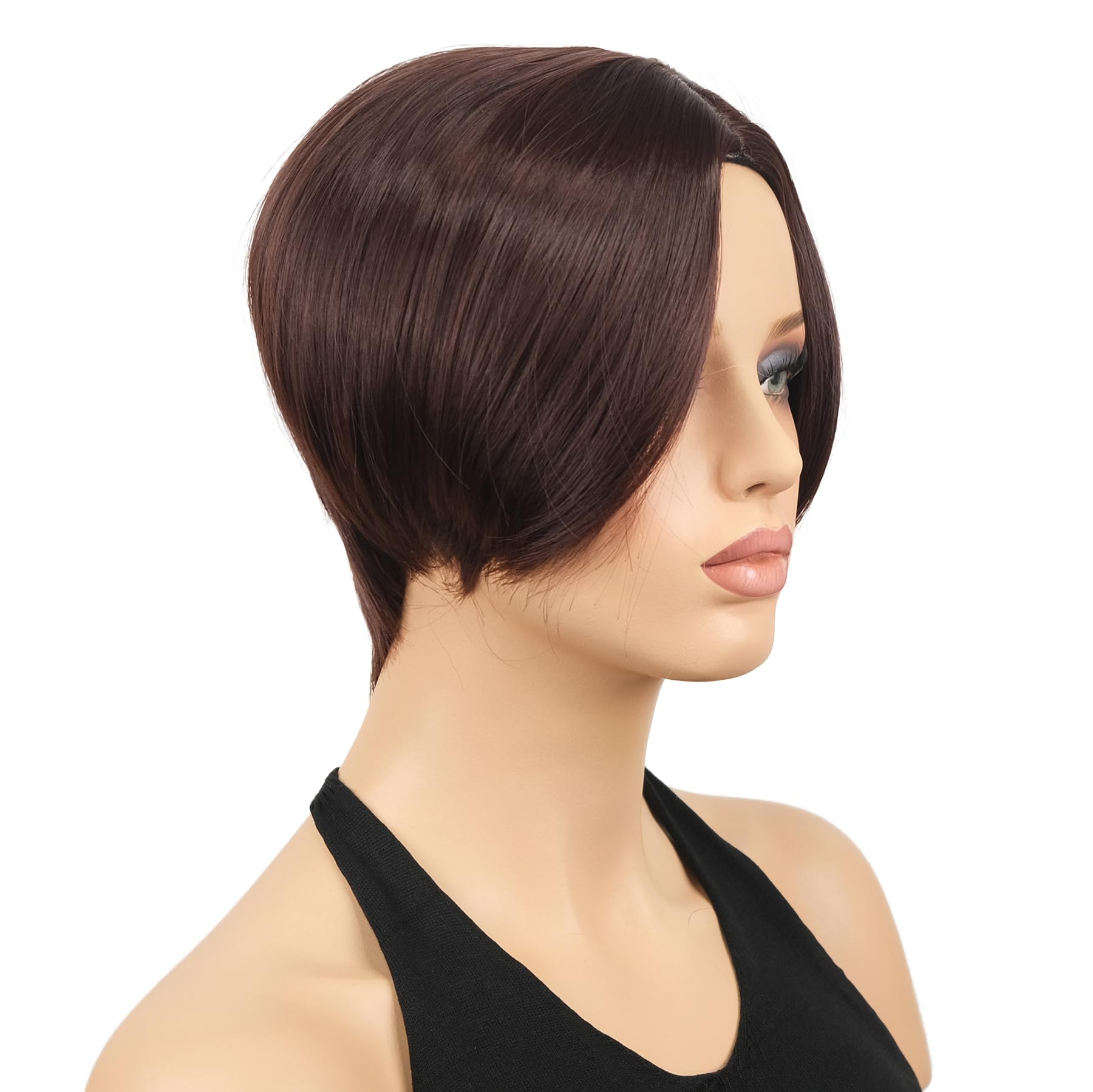 Lydell 6 Short Straight Wigs Classic Style Heat Resistant Fiber Synthetic 33 Dark Auburn