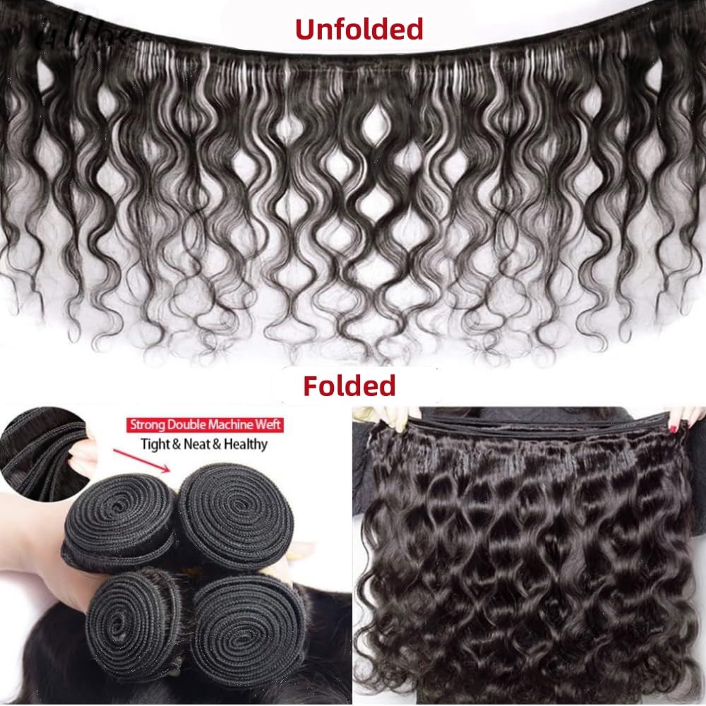 Body Wave Human Hair Bundles 18 20 22 24 Inch 4 Bundles Human Hair 100% Unprocessed Virgin Human Hair Bundles Brazilian Body Wav