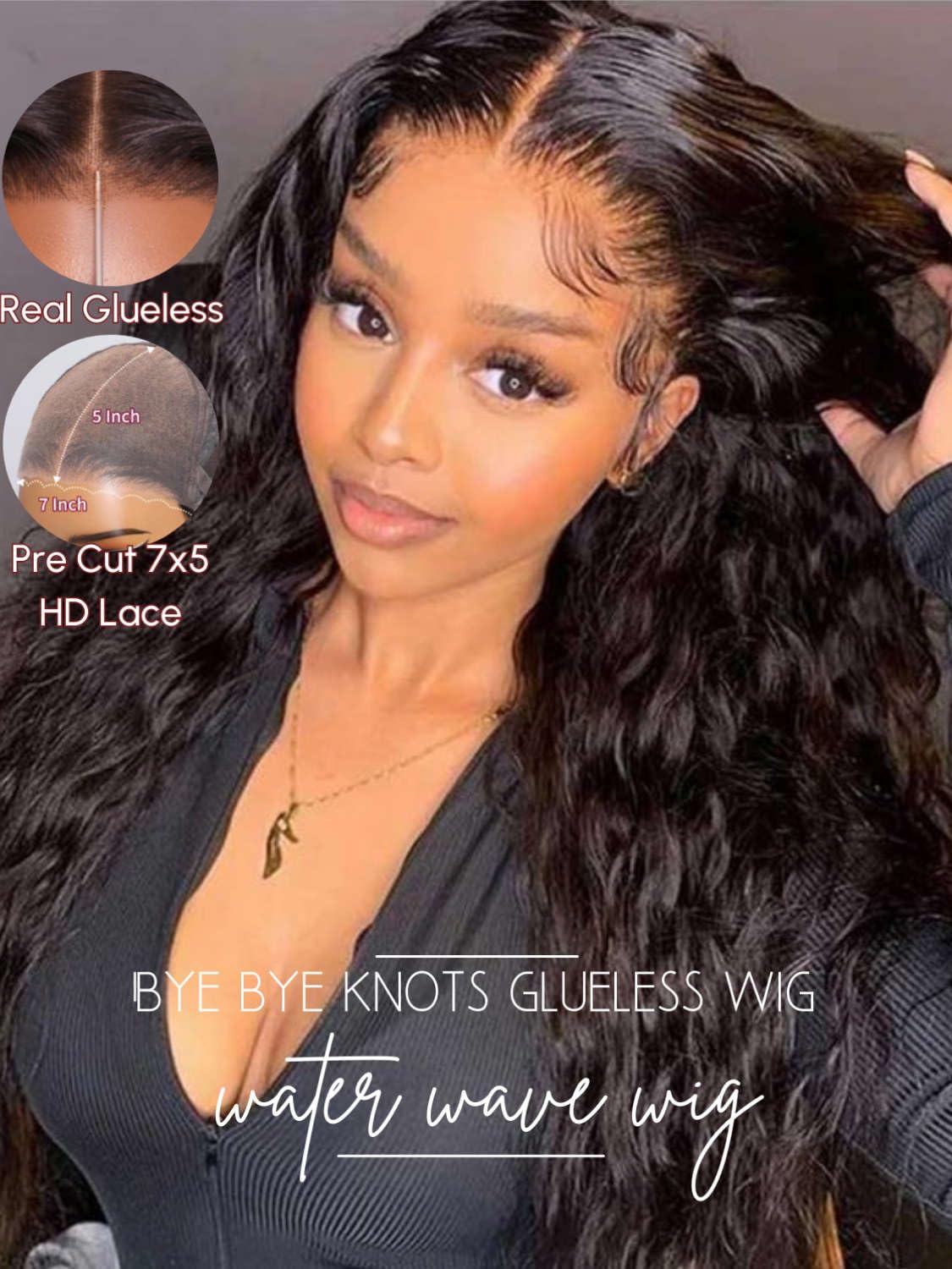 Beauty Forever Bye Bye Knots Wig 7X5 Pre-Everything Water Wave Put On And Go Glueless Wigs With Invisible Knots Pre Cut Lace Hum