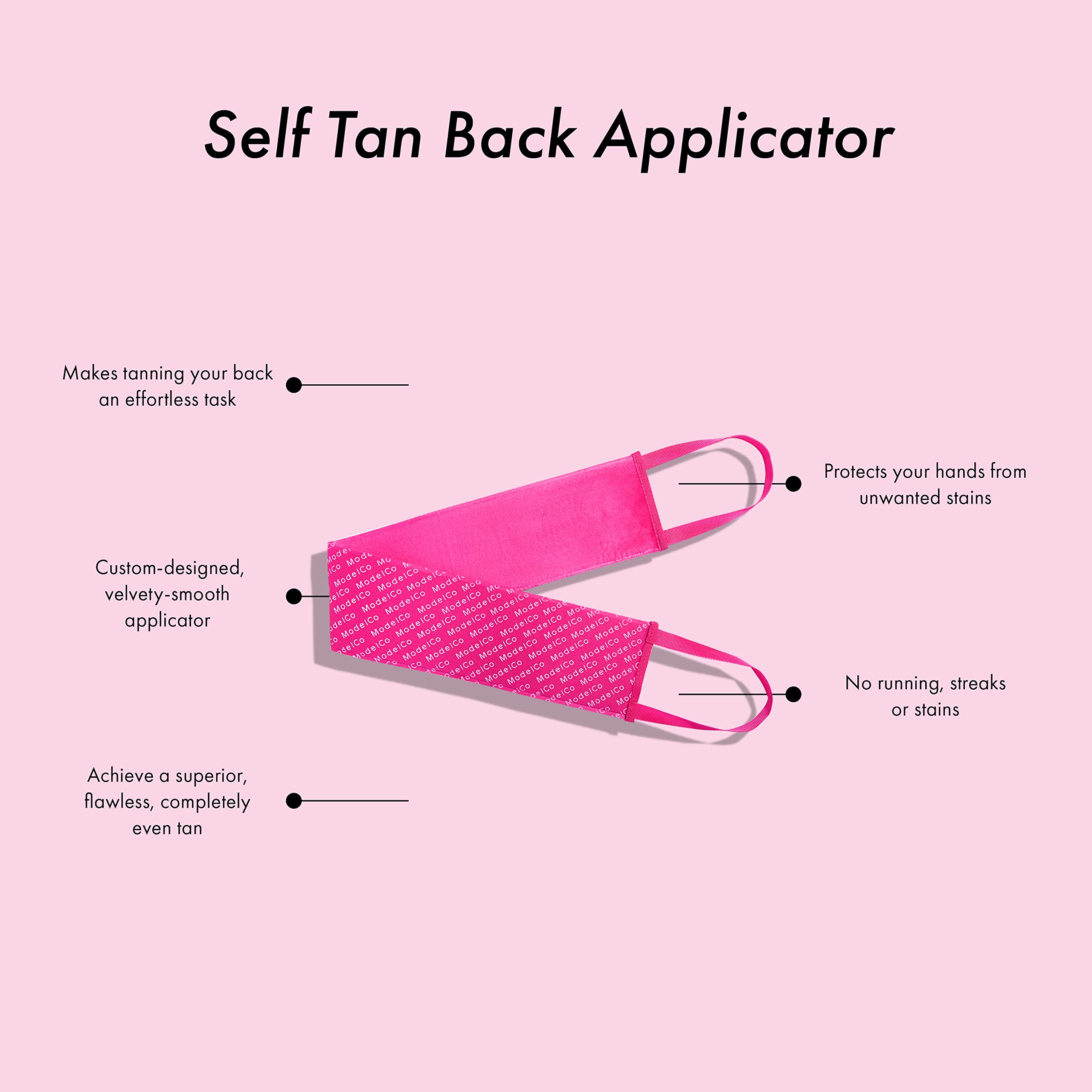 ModelCo Self-Tan Reusable Back Applicator - Makes Tanning Your Back Effortless - Washable Design - Double Handles for Control an