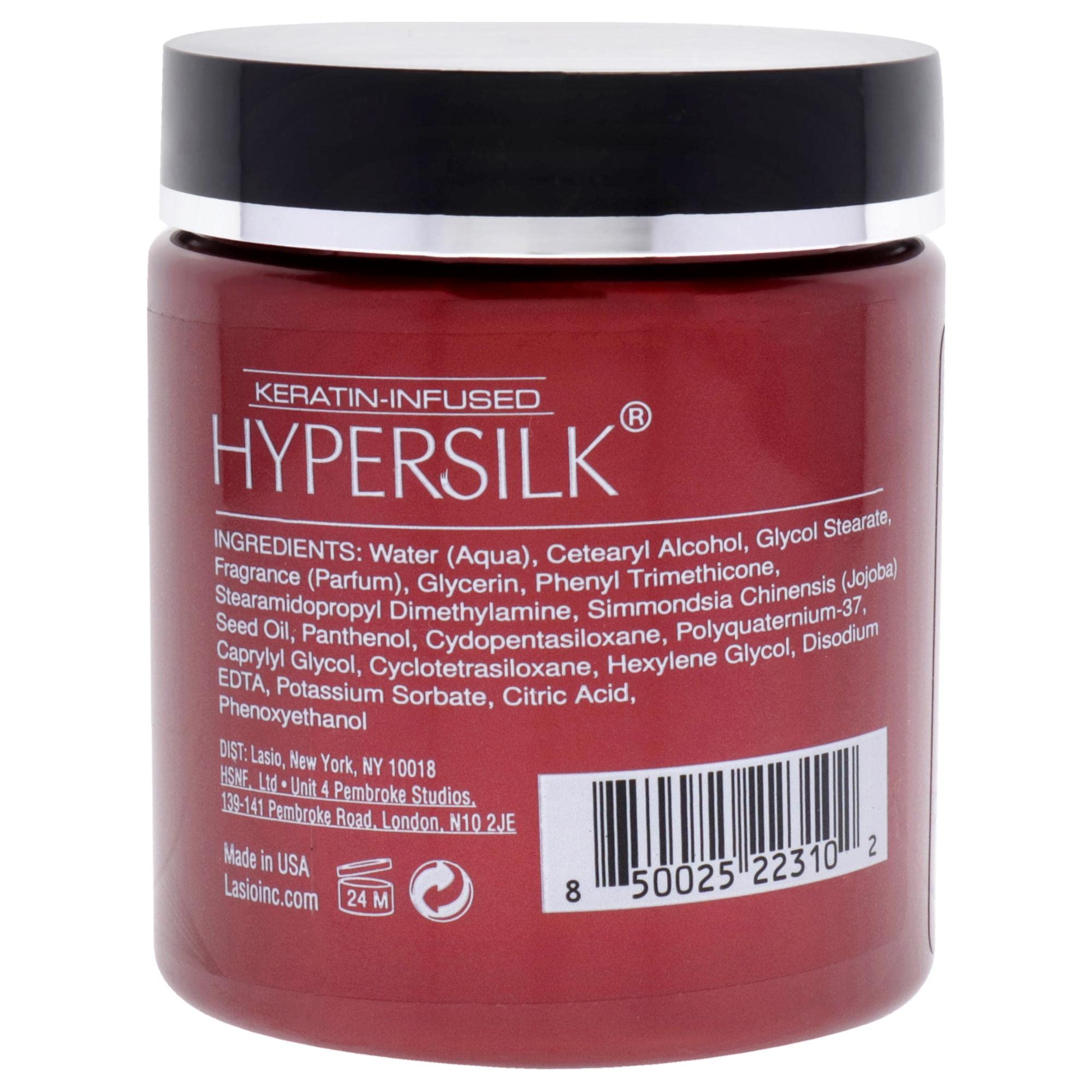 Lasio Keratin and Cocamide Oil-Infused Hypersilk Revitalizing Mask for Dry Damaged Hair - Deep Conditioning Treatment for Kerati