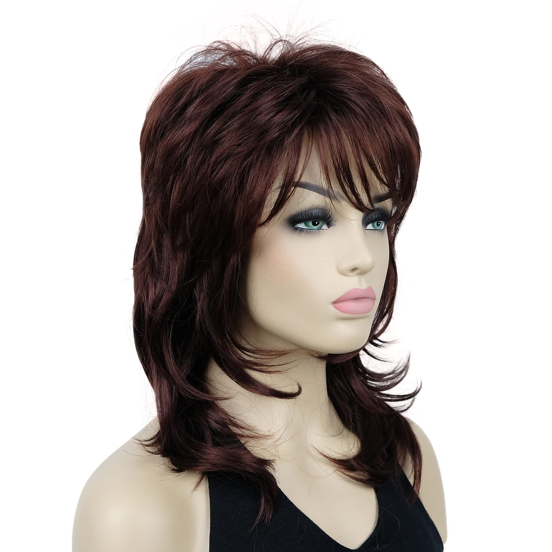 Lydell Long Soft Shaggy Layered Classic Cap Full, 33A Dark Auburn, Size No Size