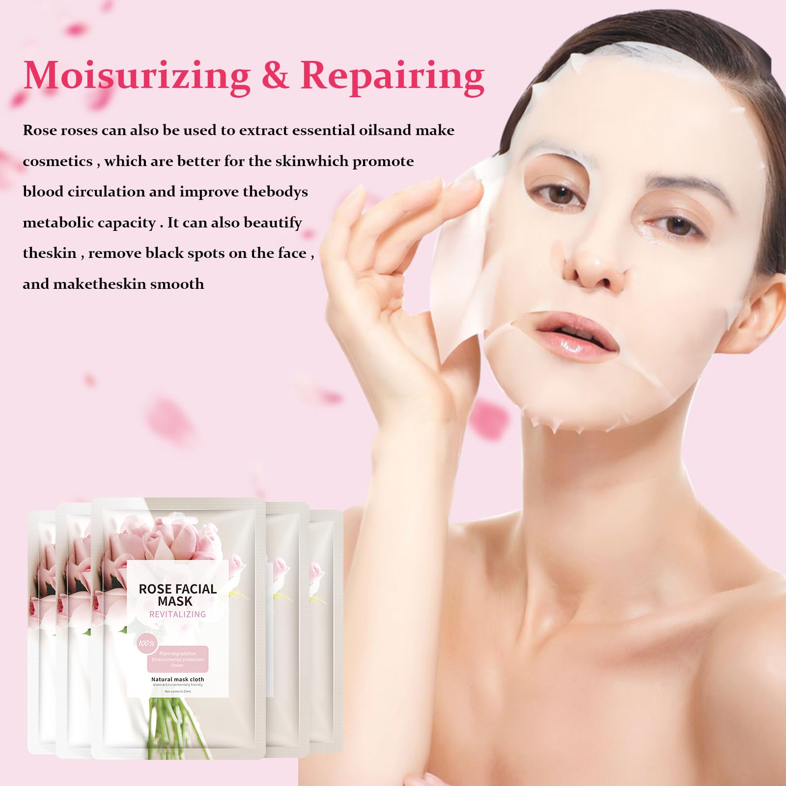 Yafusipe Face Mask Skin Care Anti Aging Facial Mask Sheets Mask Face Masks Beauty Rose Sheet Masks For Face Bulk Face Masks Skin