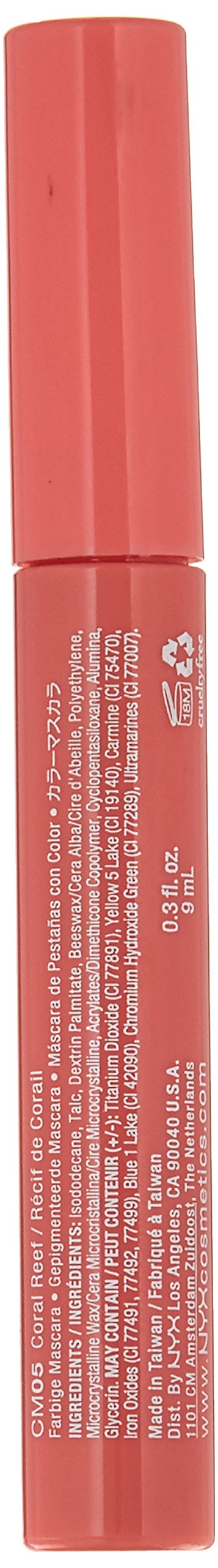 NYX Professional Makeup Color Mascara, Coral Reef, 0.32 Fluid Ounce