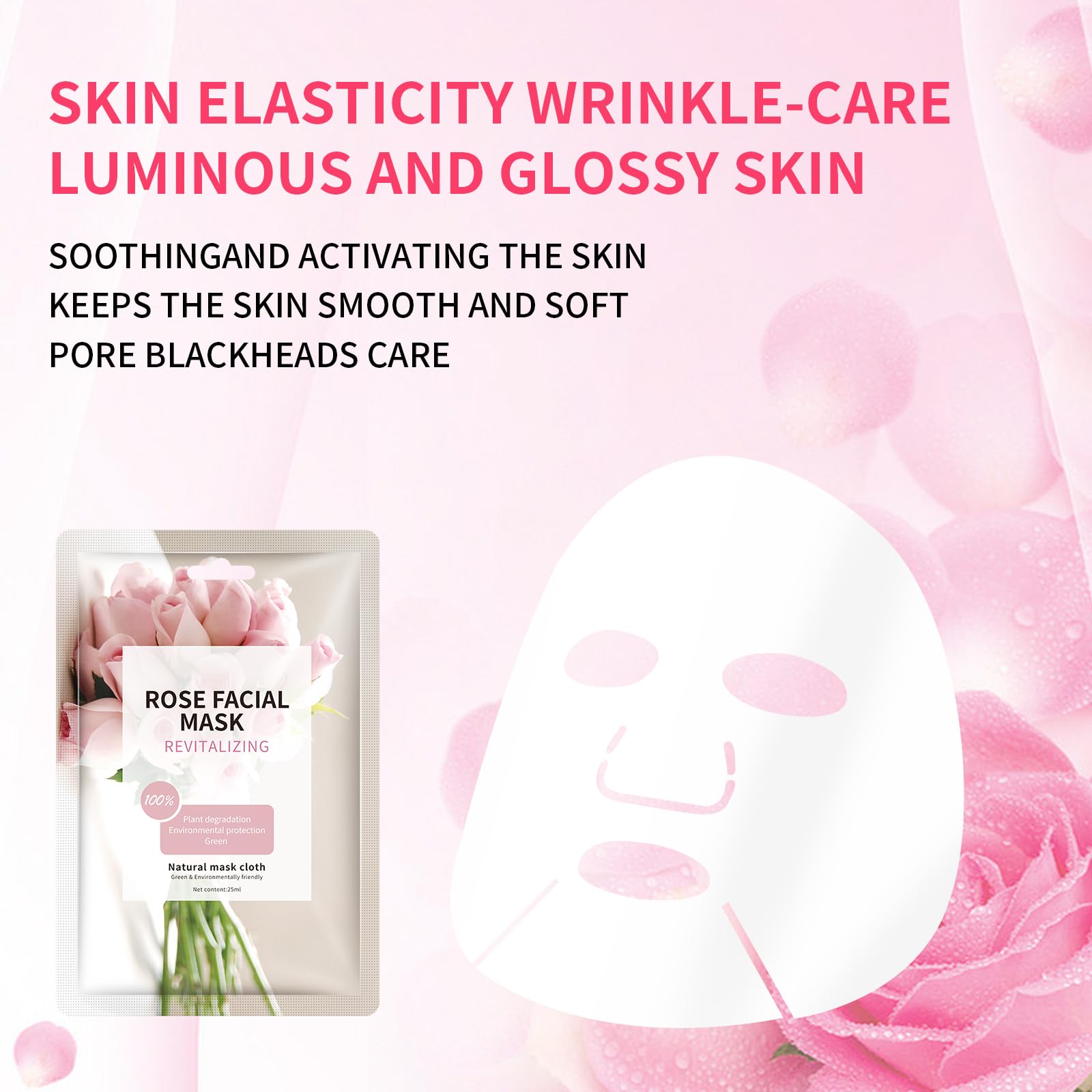 Yafusipe Face Mask Skin Care Anti Aging Facial Mask Sheets Mask Face Masks Beauty Rose Sheet Masks For Face Bulk Face Masks Skin