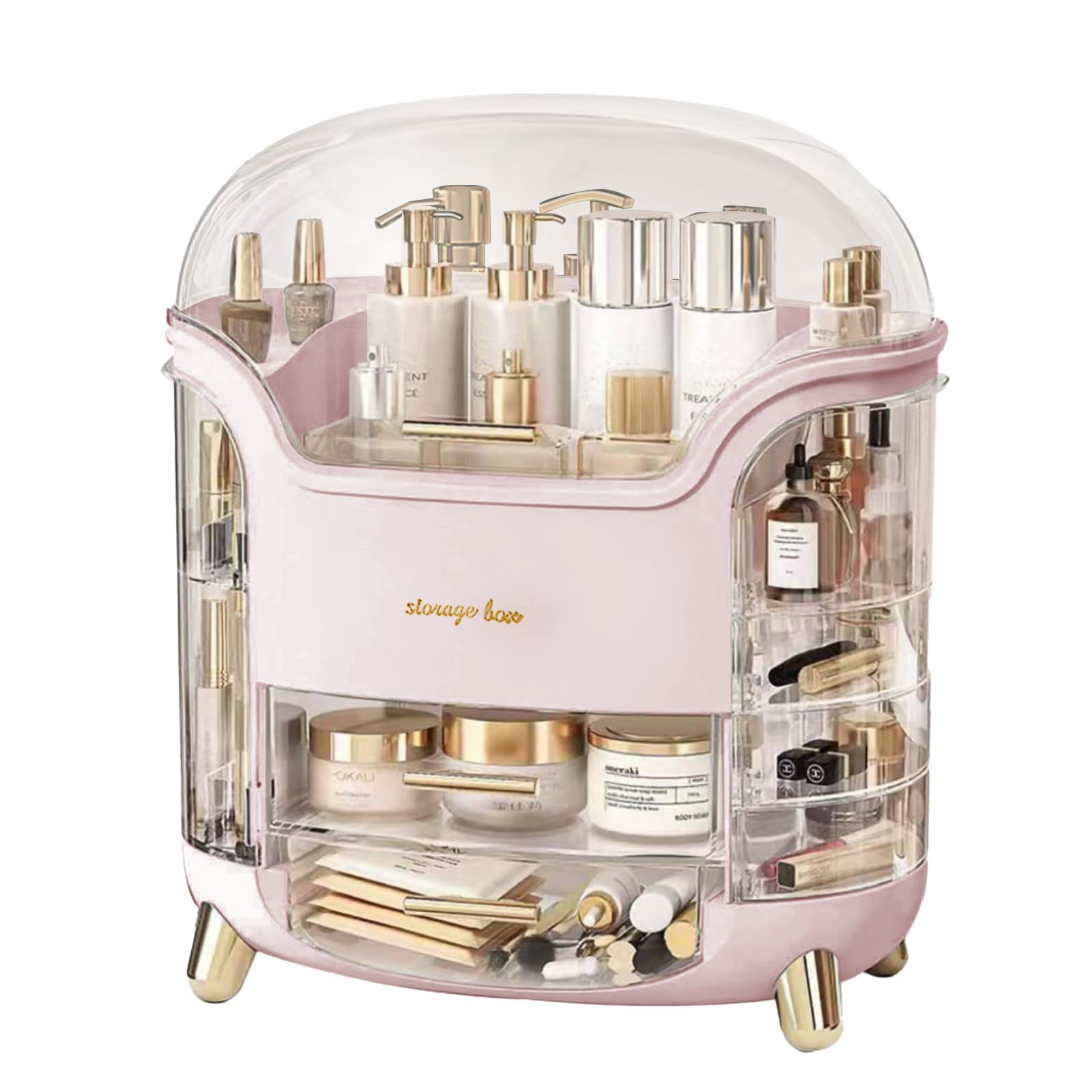 Omeily Upgrade Large Makeup Organizer Countertop Vanity Case Skin Care Cosmetic Storage Box Bathroom Counter Perfume Skincare Or