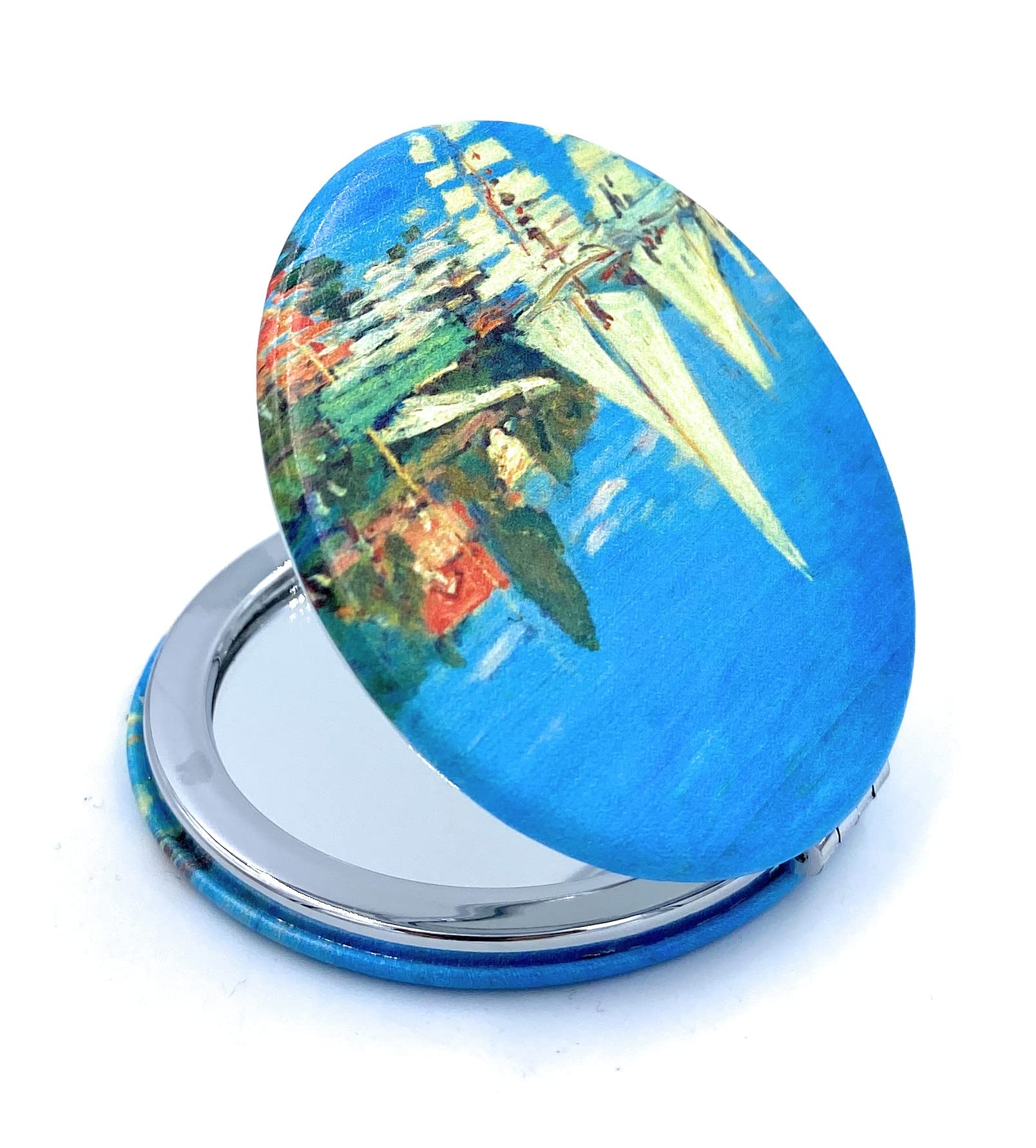 Small Compact Mirror For Men Small Bag Mirror Lightweight Portable Mirror Hand Mirror Claude Monet Sea Argenteuil Birthday Gift