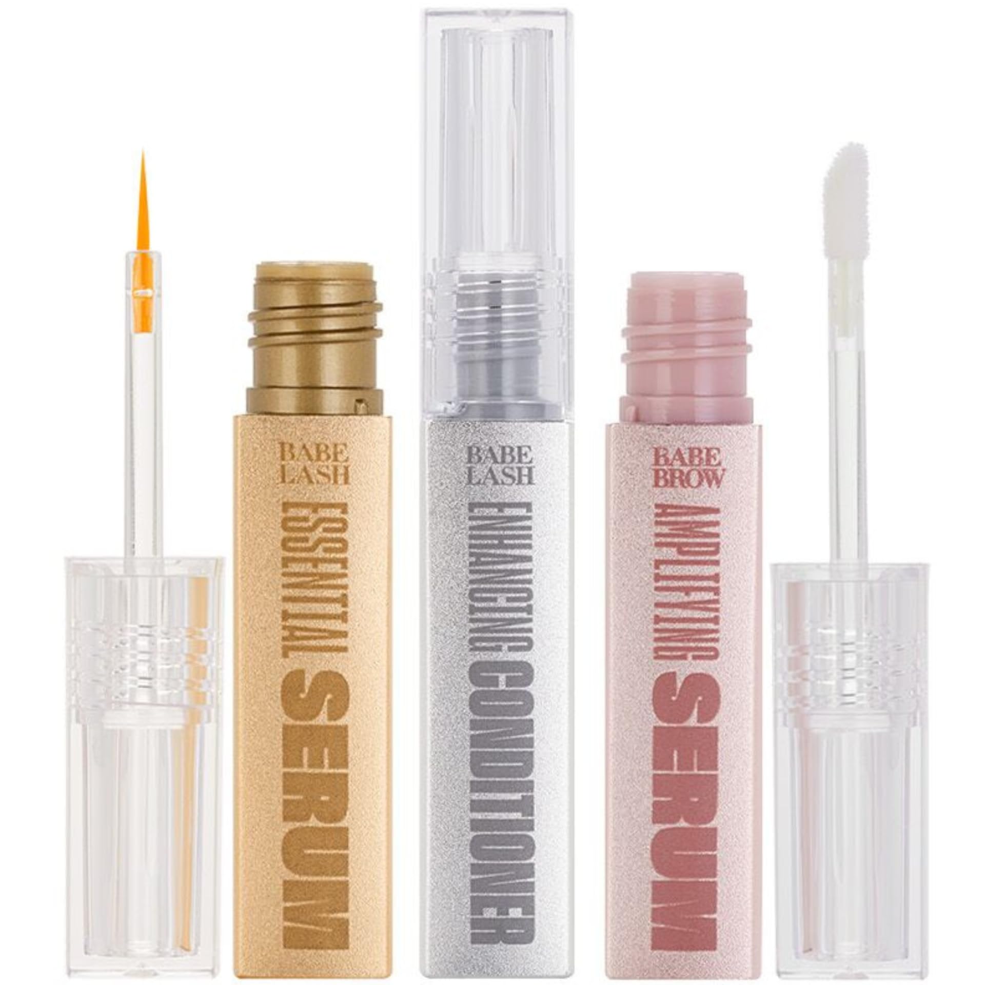 BABE ORIGINAL Triple Threat Mini Set - Essential Serum, Enhancing Conditioner & Brow Amplifying Serum, 1 mL, 3 Pack