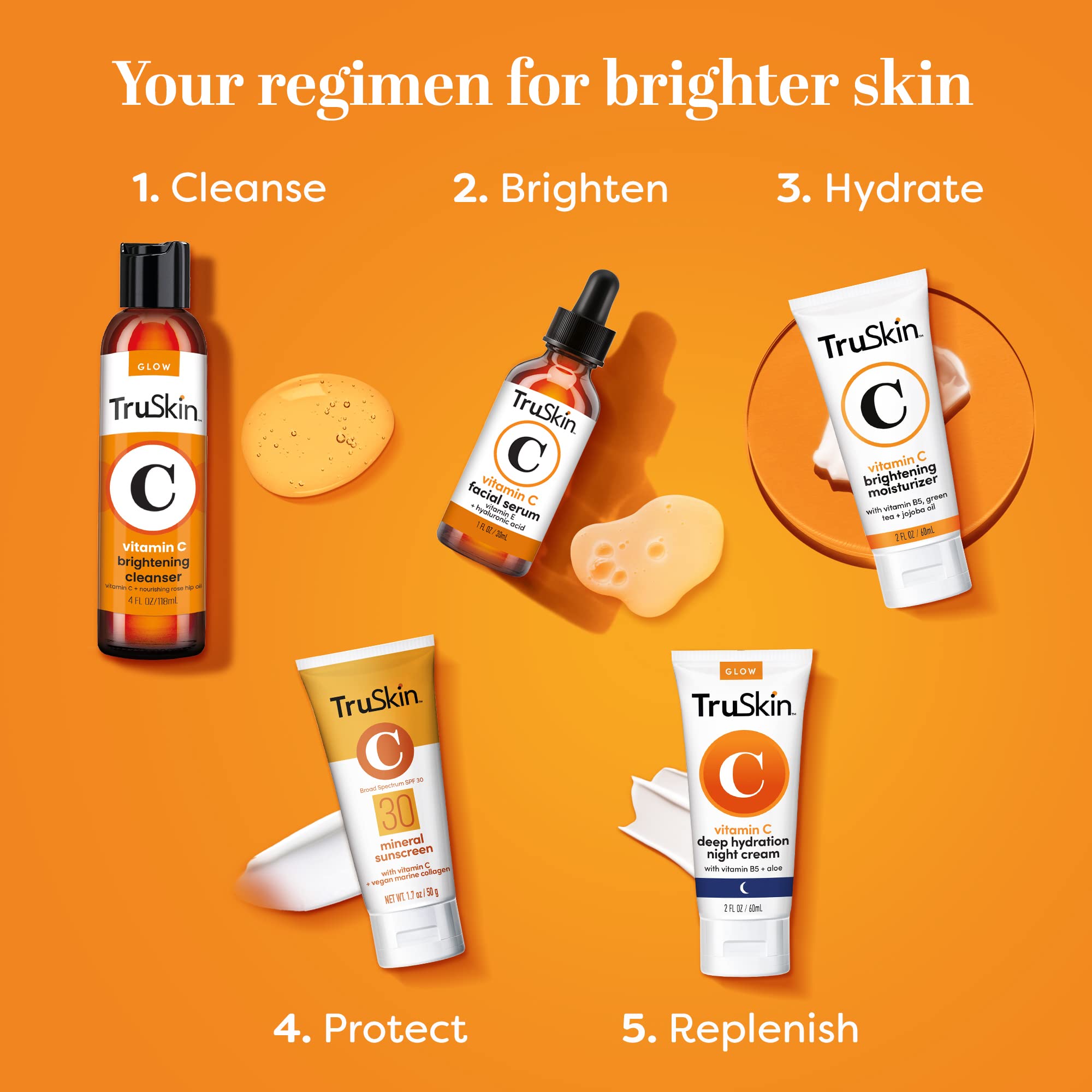 Truskin Mineral Face Sunscreen Spf 30 - Broad Spectrum Mineral Sunscreen For Face With Zinc Oxide, Vitamin C & Vegan Marine Coll