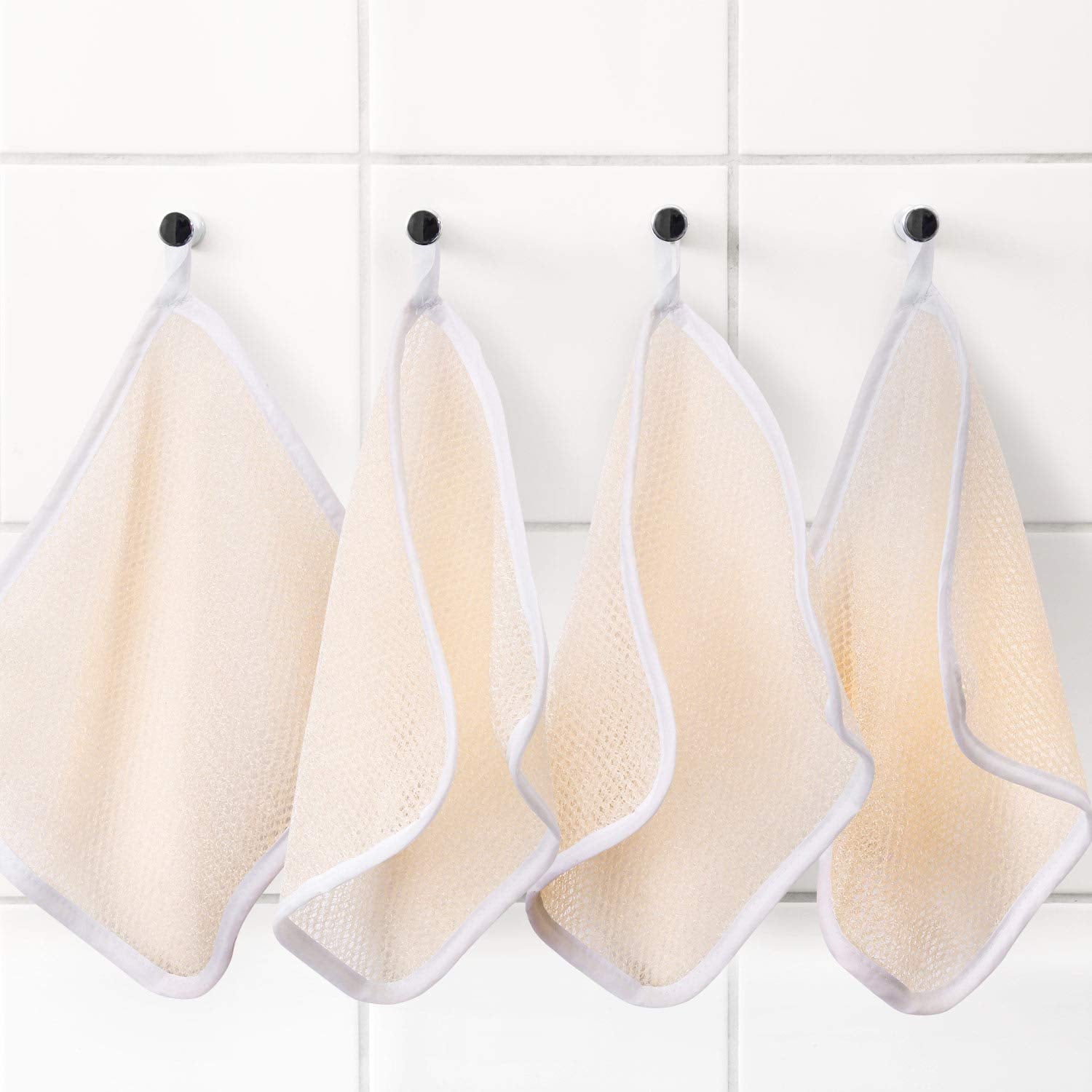 5 Pack Exfoliang Face And Body Wash Bath Scrub Soft Weave Bath Towel Massage Cloth For Women And Man, Two Sides