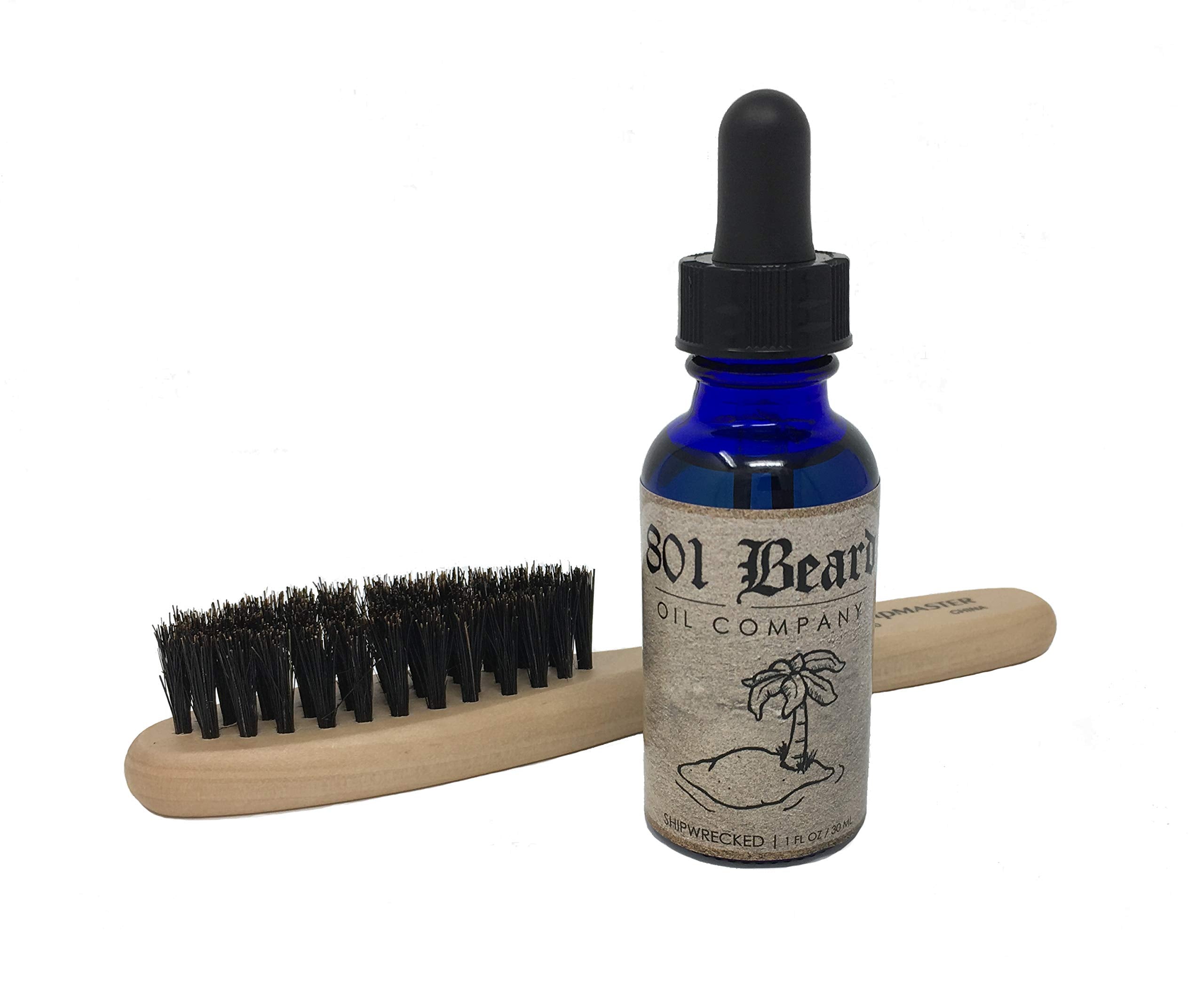 801 Beard Oil Co. Shipwrecked Beard Oil and Beard Brush Gift Duo