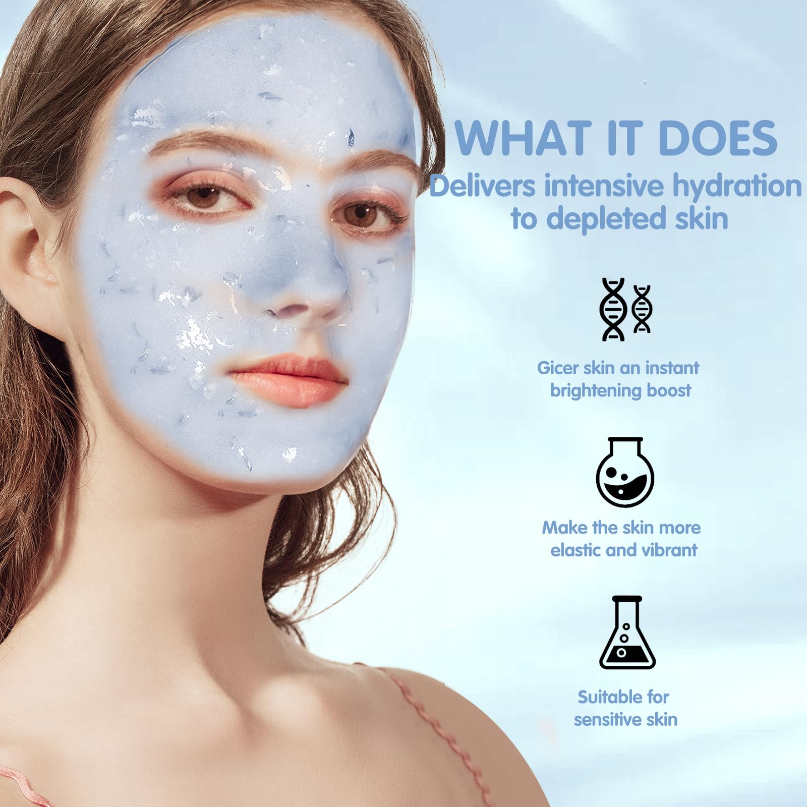 MEWEACHI Jelly Mask 22.93 oz - Professional Spa Facial Mask, Moisturizing & Hydrating for Wrinkles & Acne, Natural Gel with Hyaluronic Acid