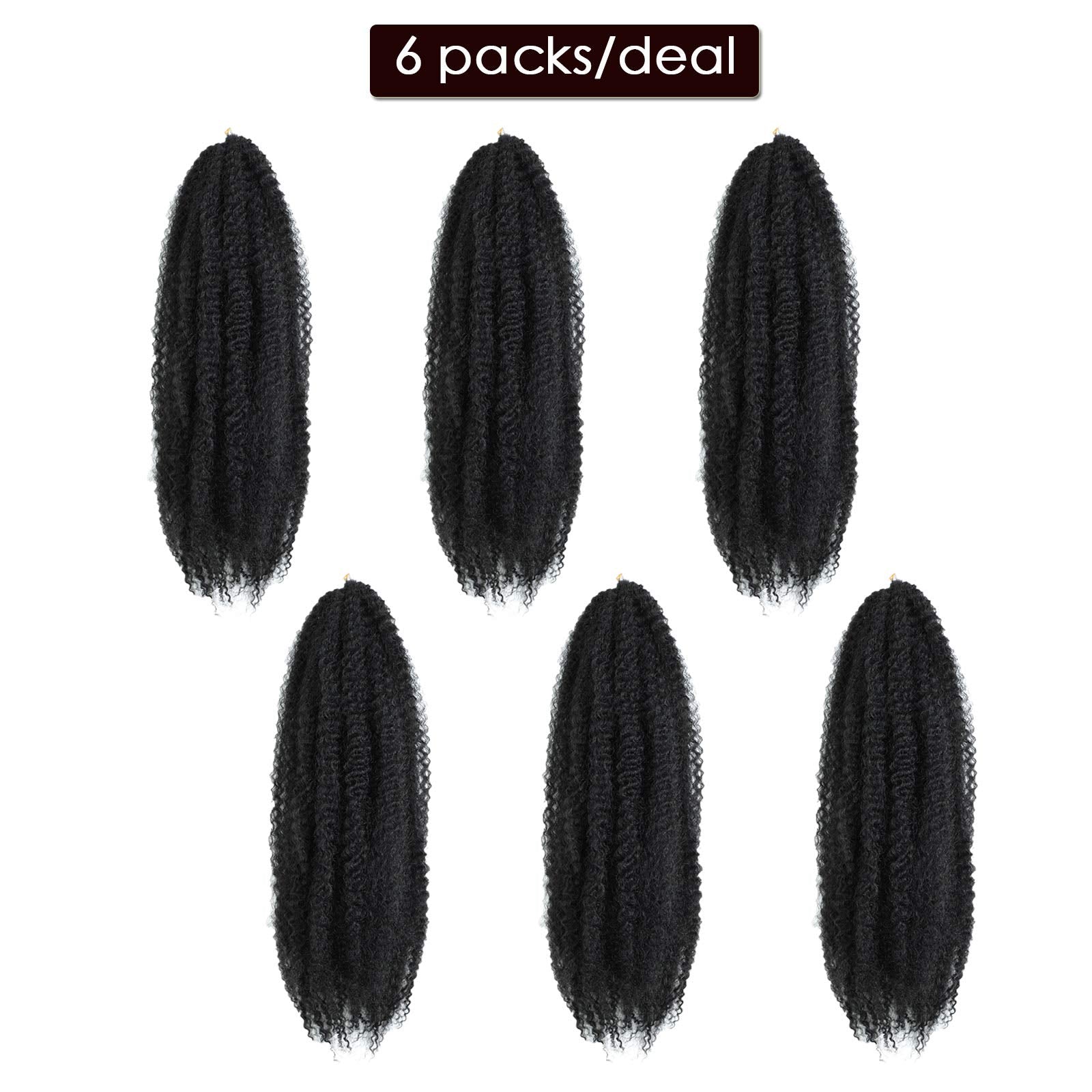 Dansama Marley Hair 24 Inch Marley Twist Braiding Hair 6 Packs Braiding Hair Marley Crochet Hair Extensions (24 Inch (Pack Of 6)