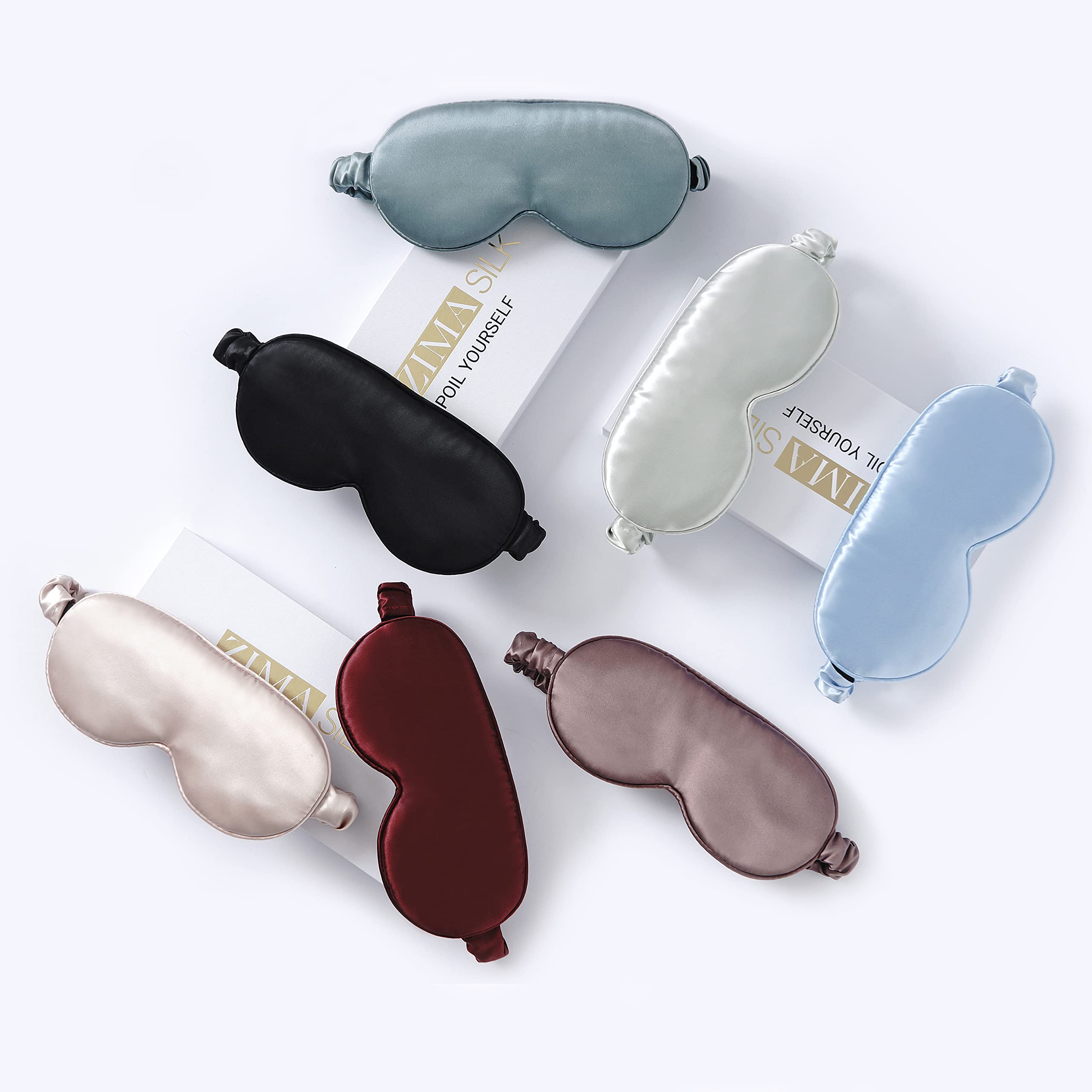Zimasilk Adjustable Silk Contour Sleep Mask, 100% 22 Momme Mulberry Silk Eye Mask, Designed For Long Lashes And Eyelash Extensio