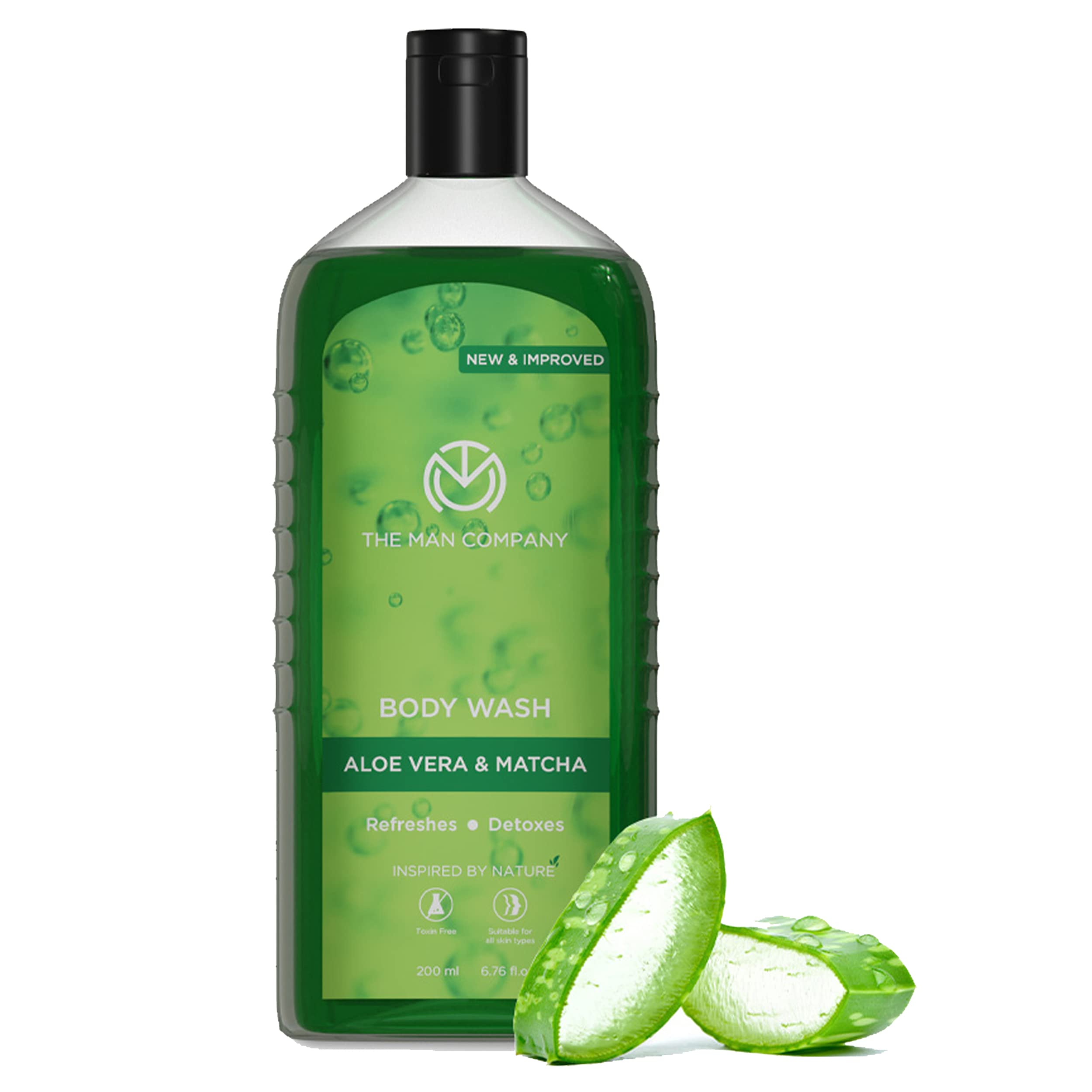 The Man Company Aloe Vera & Matcha Body Wash | Shower Gel For Glowing & Smooth Skin | Enriched With Green Tea & Moringa Leaf Ext